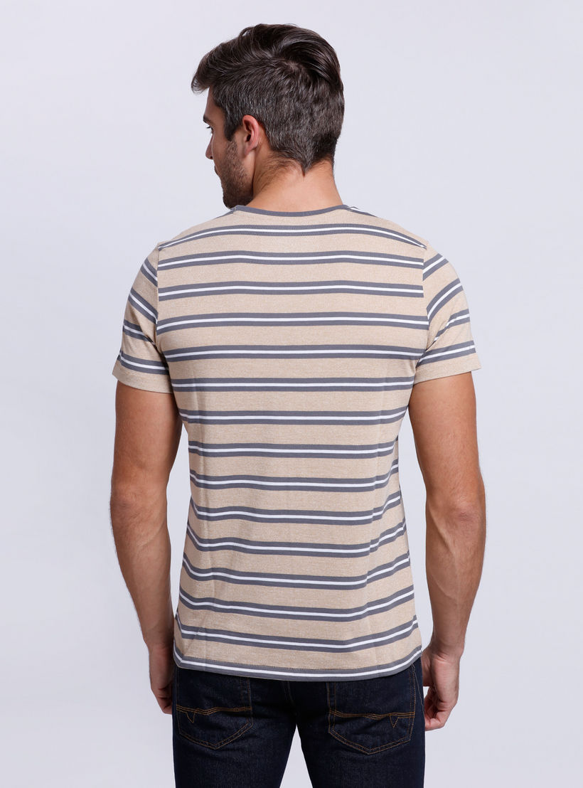 Striped T-Shirt with Crew Neck and Short Sleeves -men-clothing-tshirtsandpolos-tshirts-image-2