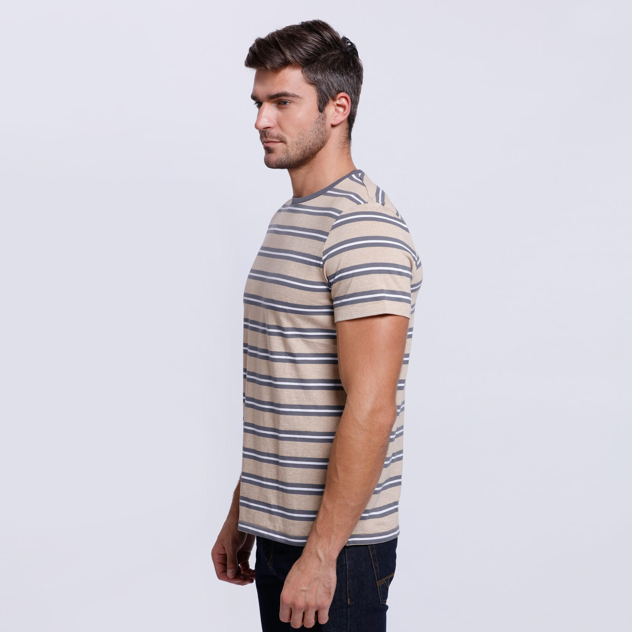 Striped T-Shirt with Crew Neck and Short Sleeves -men-clothing-tshirtsandpolos-tshirts-image-3