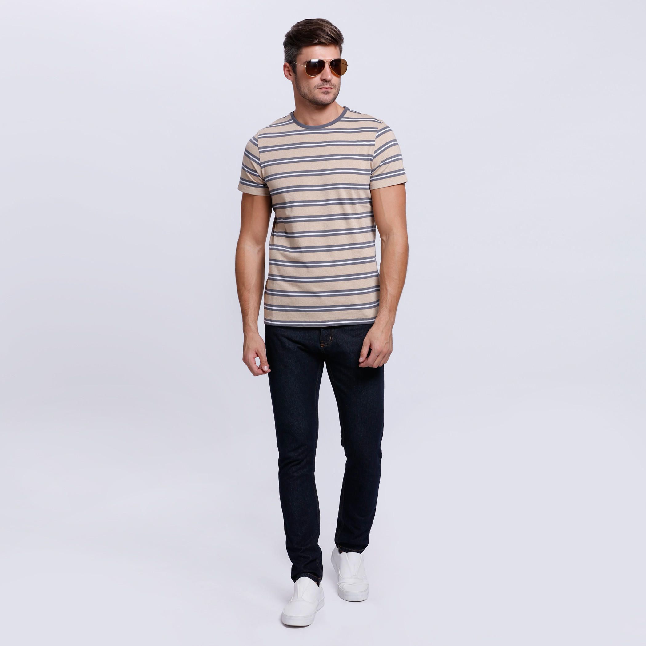 Striped T-Shirt with Crew Neck and Short Sleeves -men-clothing-tshirtsandpolos-tshirts-image-5