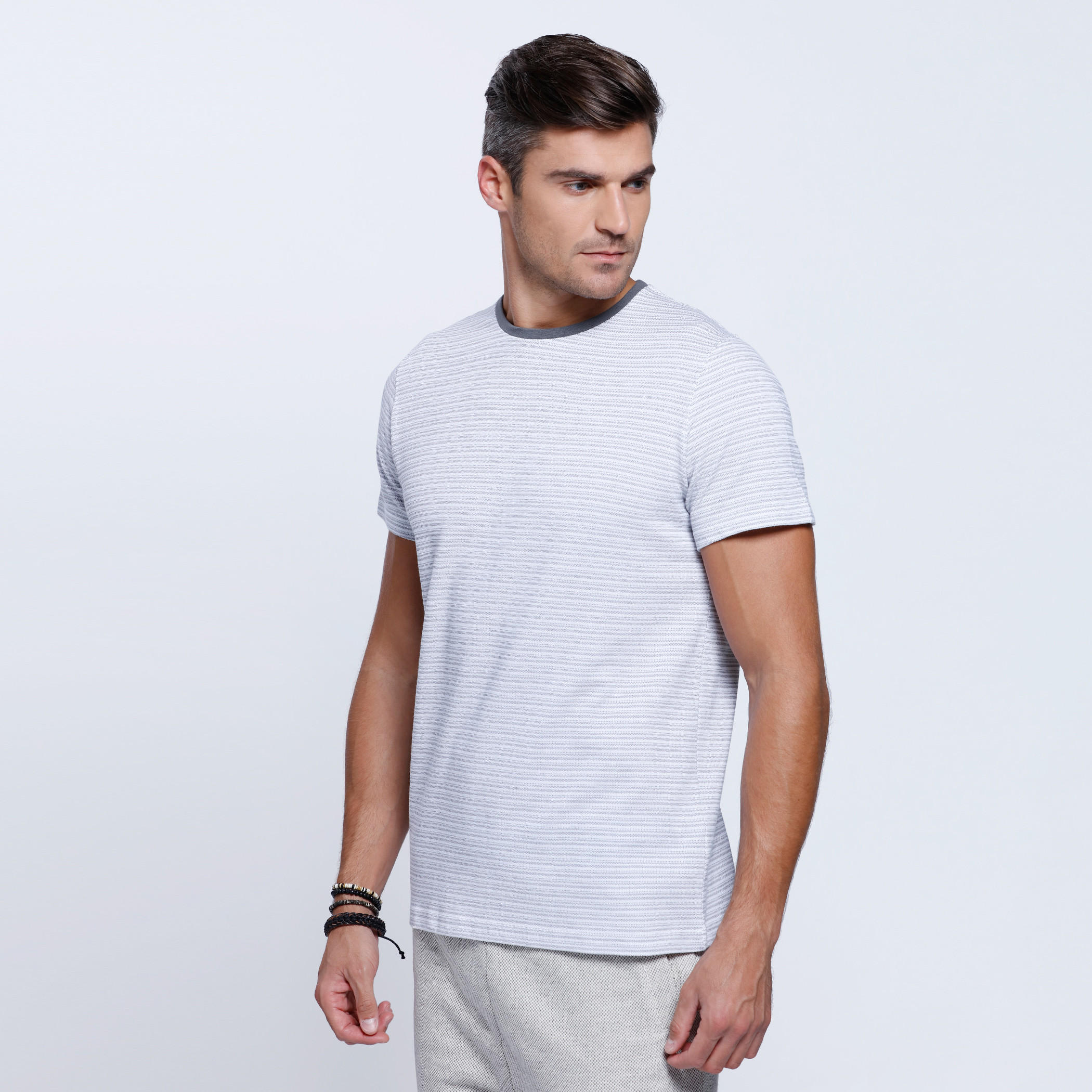 Striped Short Sleeves T-Shirt with Round Neckline-men-clothing-tshirtsandpolos-tshirts-image-3