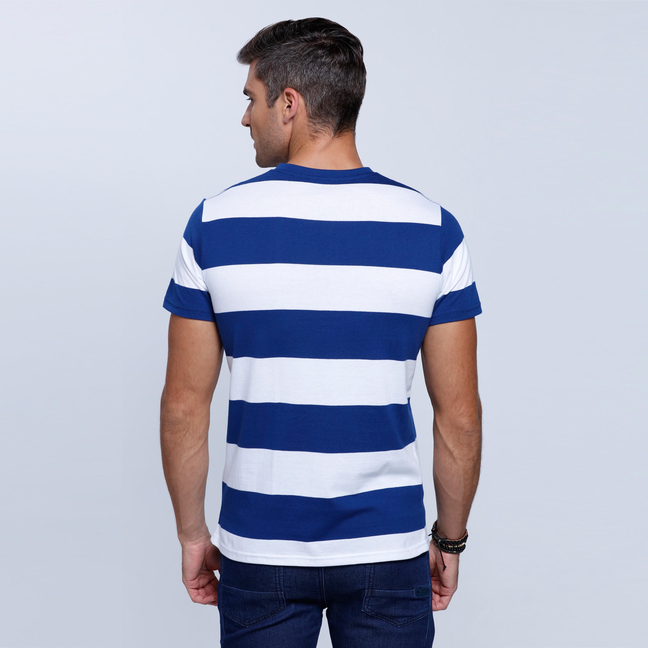 Striped T-Shirt with Crew Neck and Short Sleeves-men-clothing-tshirtsandpolos-tshirts-image-2