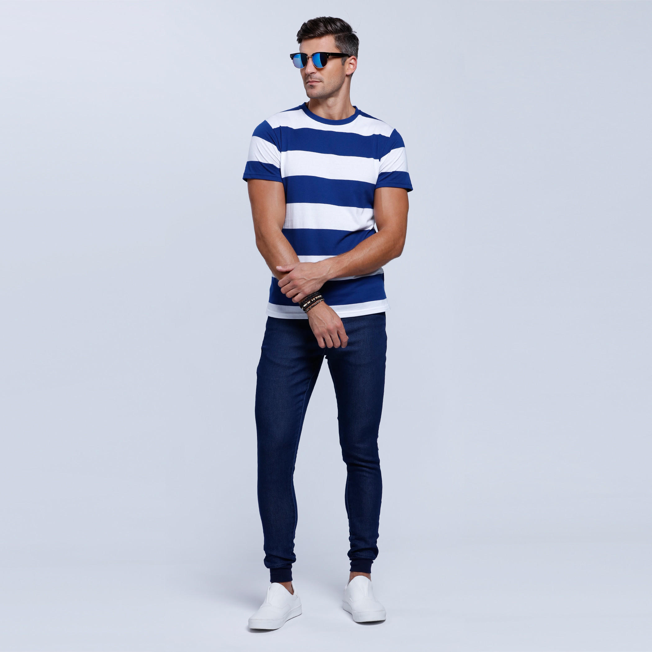 Striped T-Shirt with Crew Neck and Short Sleeves-men-clothing-tshirtsandpolos-tshirts-image-5