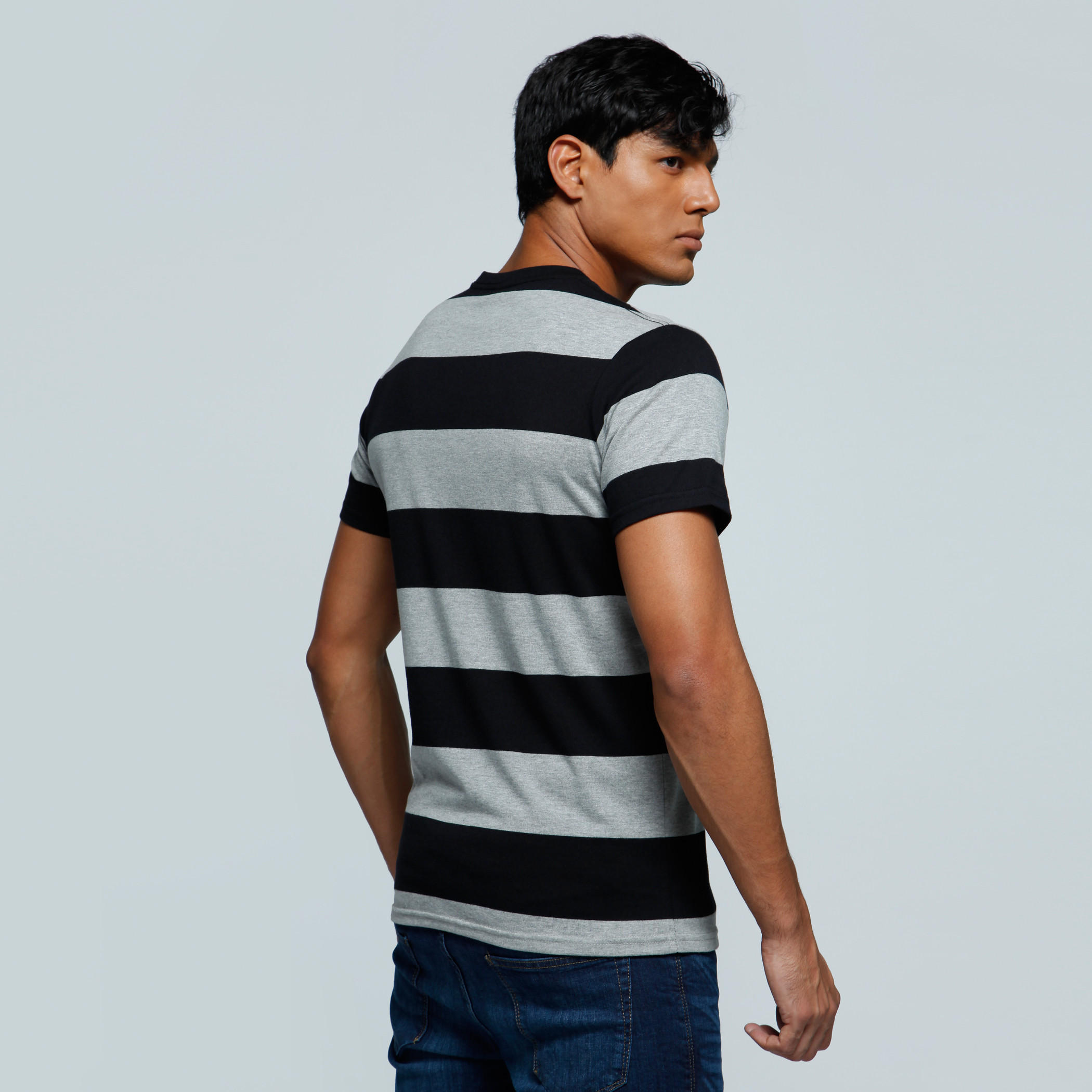 Striped T-Shirt with Crew Neck and Short Sleeves-men-clothing-tshirtsandpolos-tshirts-image-2