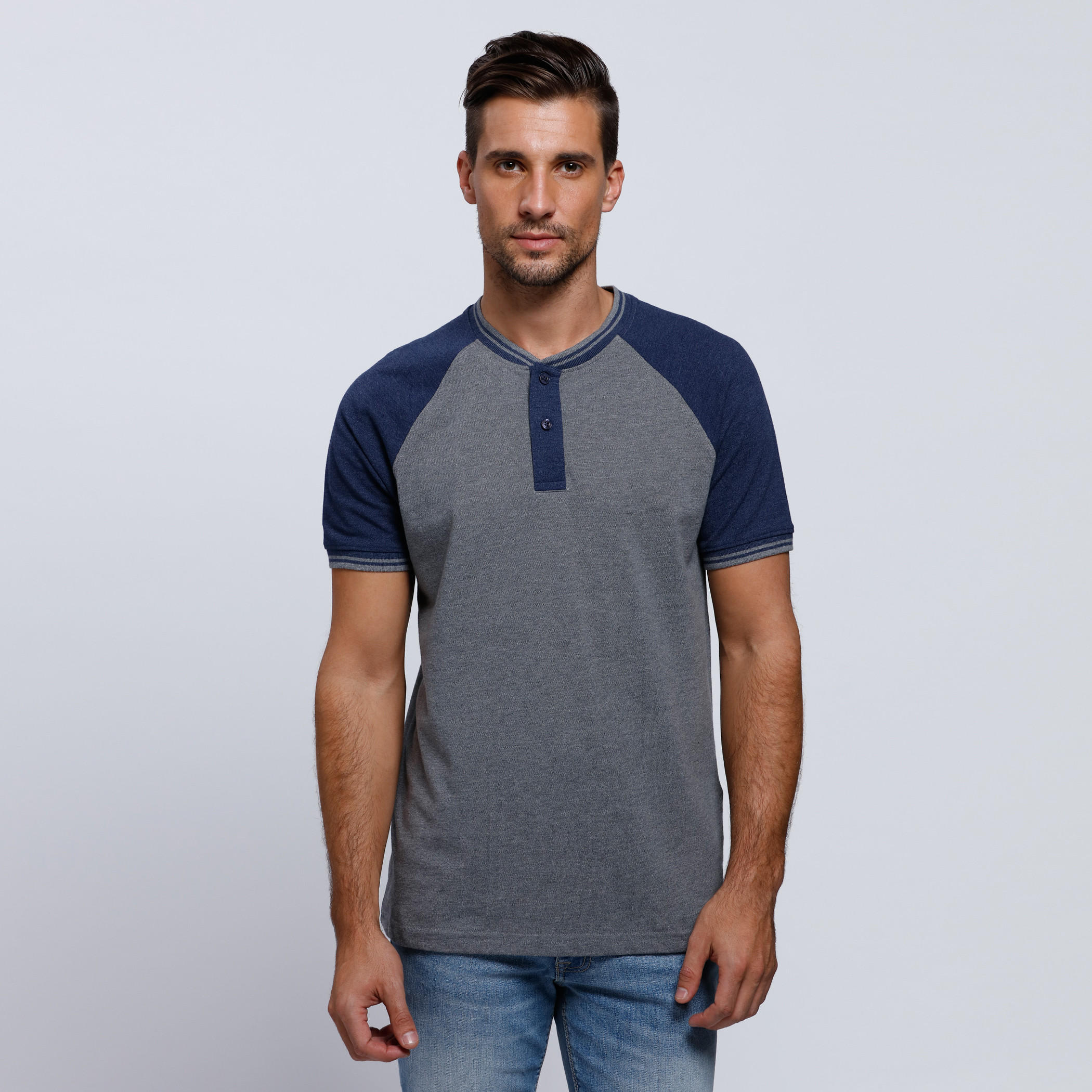 Henley Neck T-Shirt with Short Sleeves-men-clothing-tshirtsandpolos-tshirts-image-1
