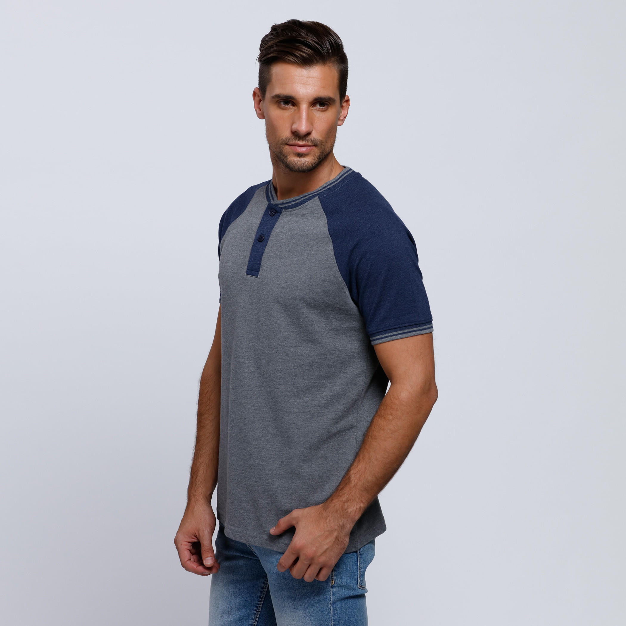 Henley Neck T-Shirt with Short Sleeves-men-clothing-tshirtsandpolos-tshirts-image-3