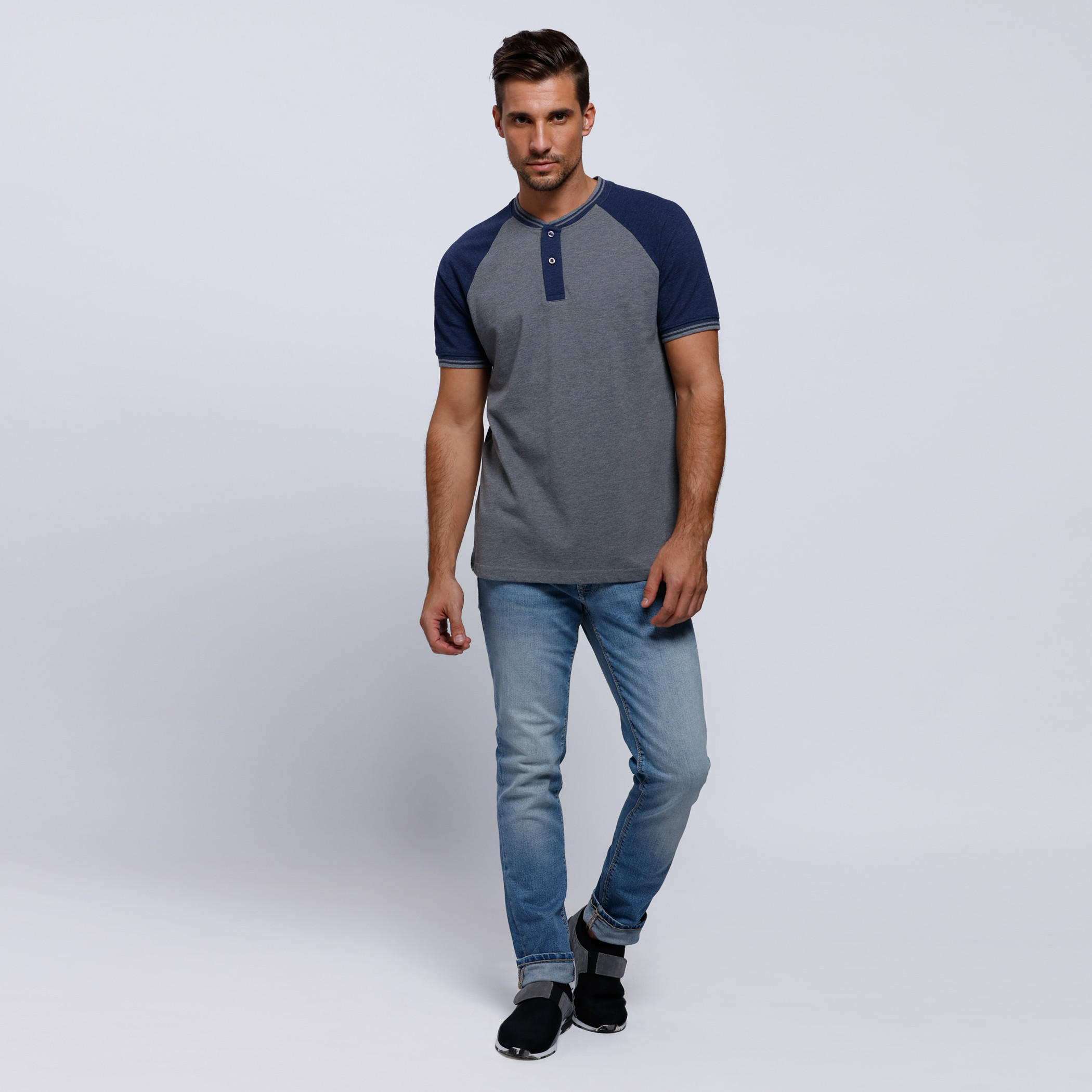 Henley Neck T-Shirt with Short Sleeves-men-clothing-tshirtsandpolos-tshirts-image-1