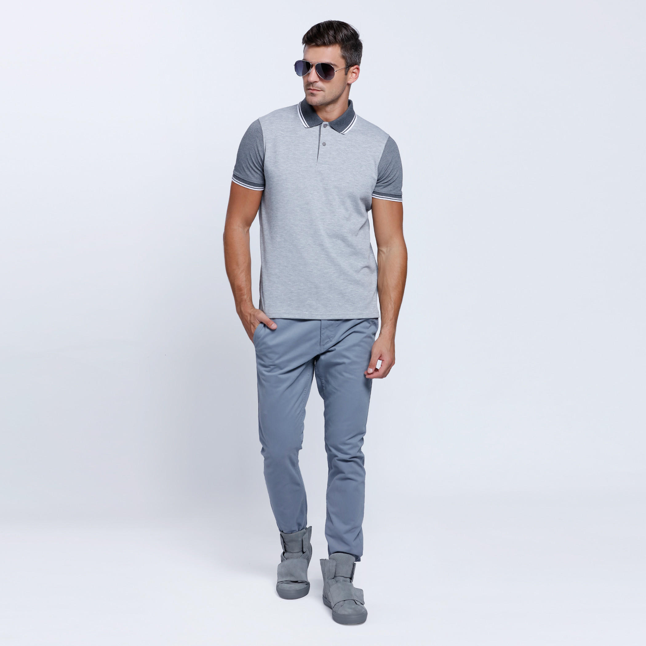 Short Sleeves T-Shirt with Polo Neckline-men-clothing-tshirtsandpolos-polos-image-5
