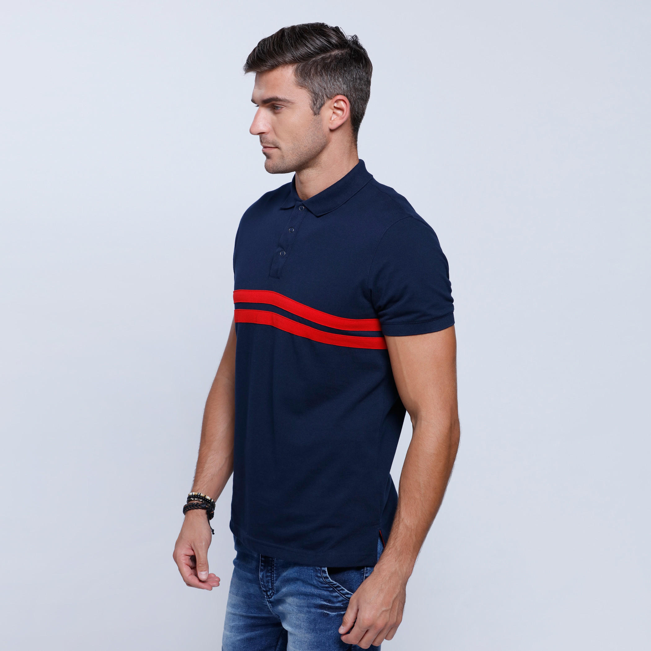 Polo Neck T-Shirt with Short Sleeves-men-clothing-tshirtsandpolos-polos-image-3