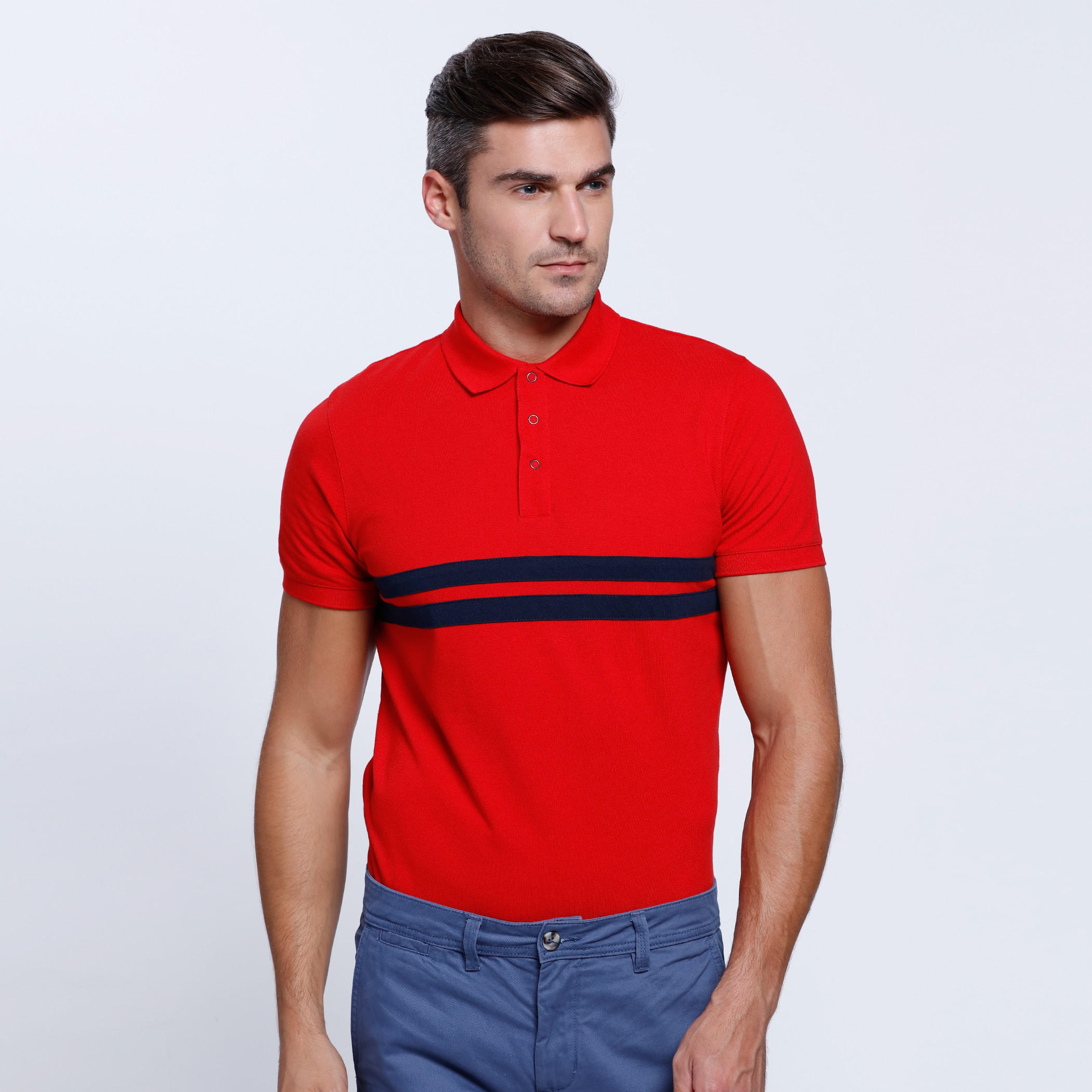 Polo Neck T-Shirt with Short Sleeves-men-clothing-tshirtsandpolos-polos-image-6