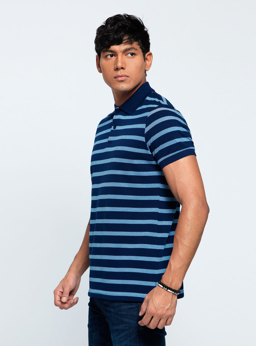 Printed T-Shirt with Polo Neck and Short Sleeves-men-clothing-tshirtsandpolos-polos-image-3
