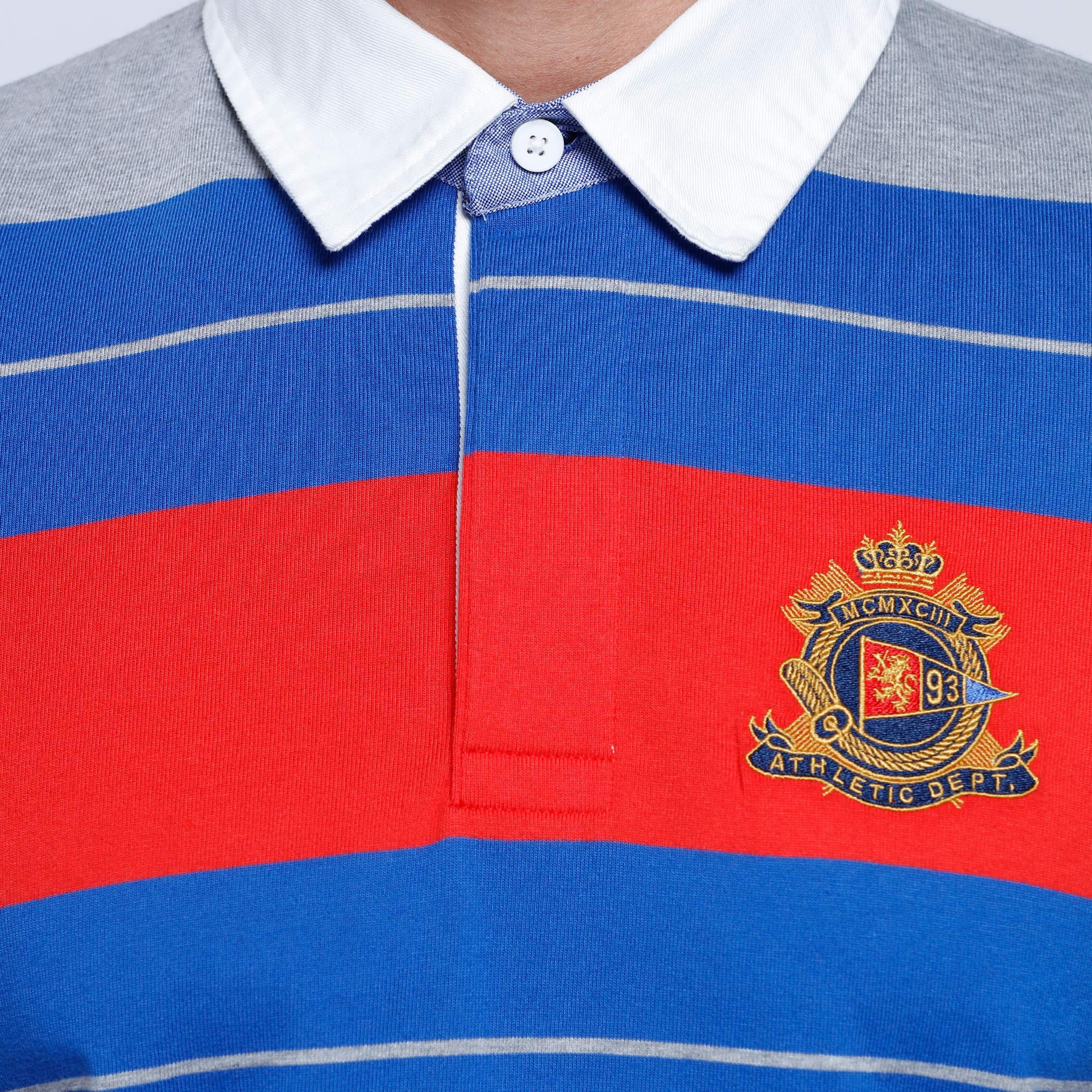 Striped T-Shirt with Polo Neck and Short Sleeves-men-clothing-tshirtsandpolos-polos-image-4