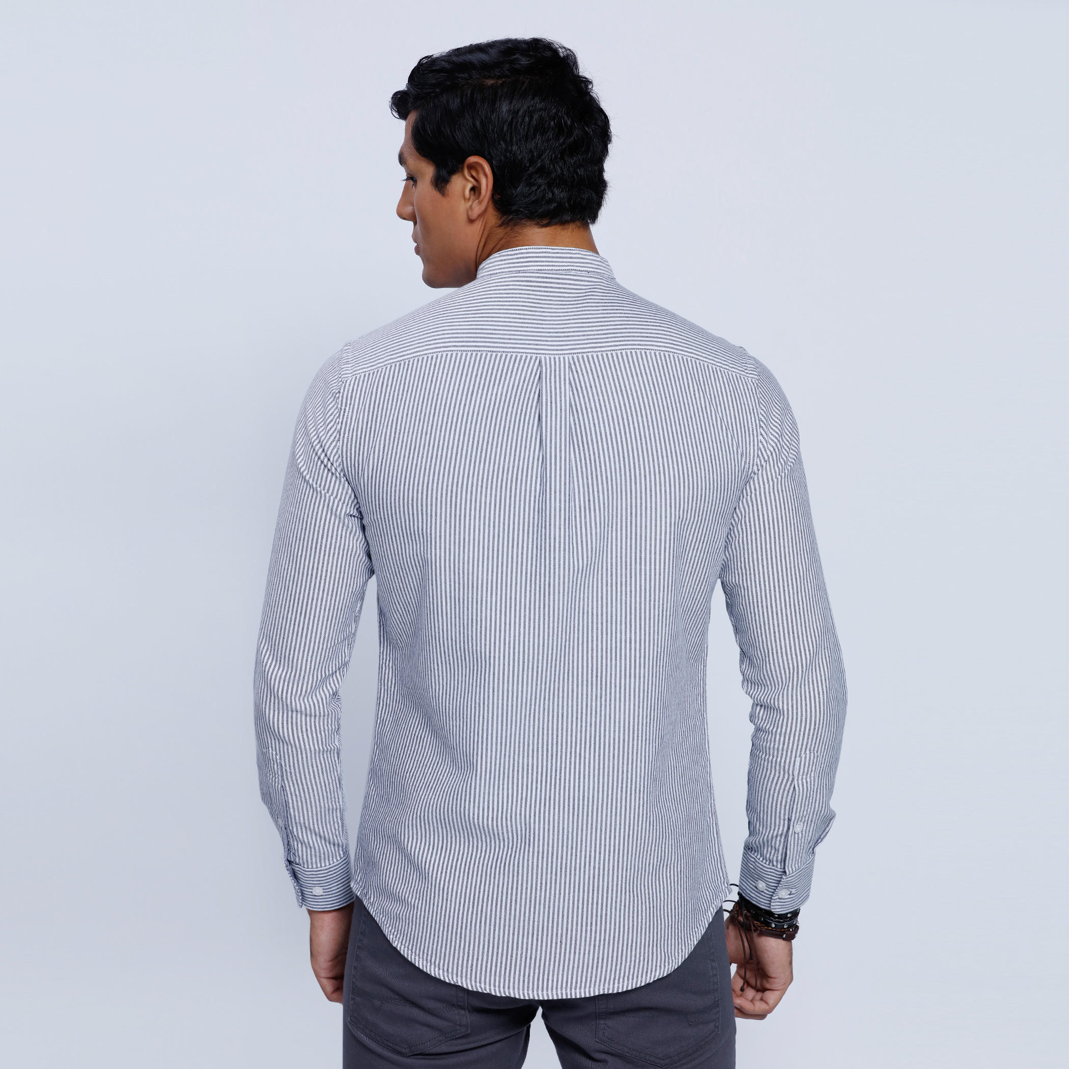 Striped Shirt with Mandarin Collar and Long Sleeves-men-clothing-shirts-image-7