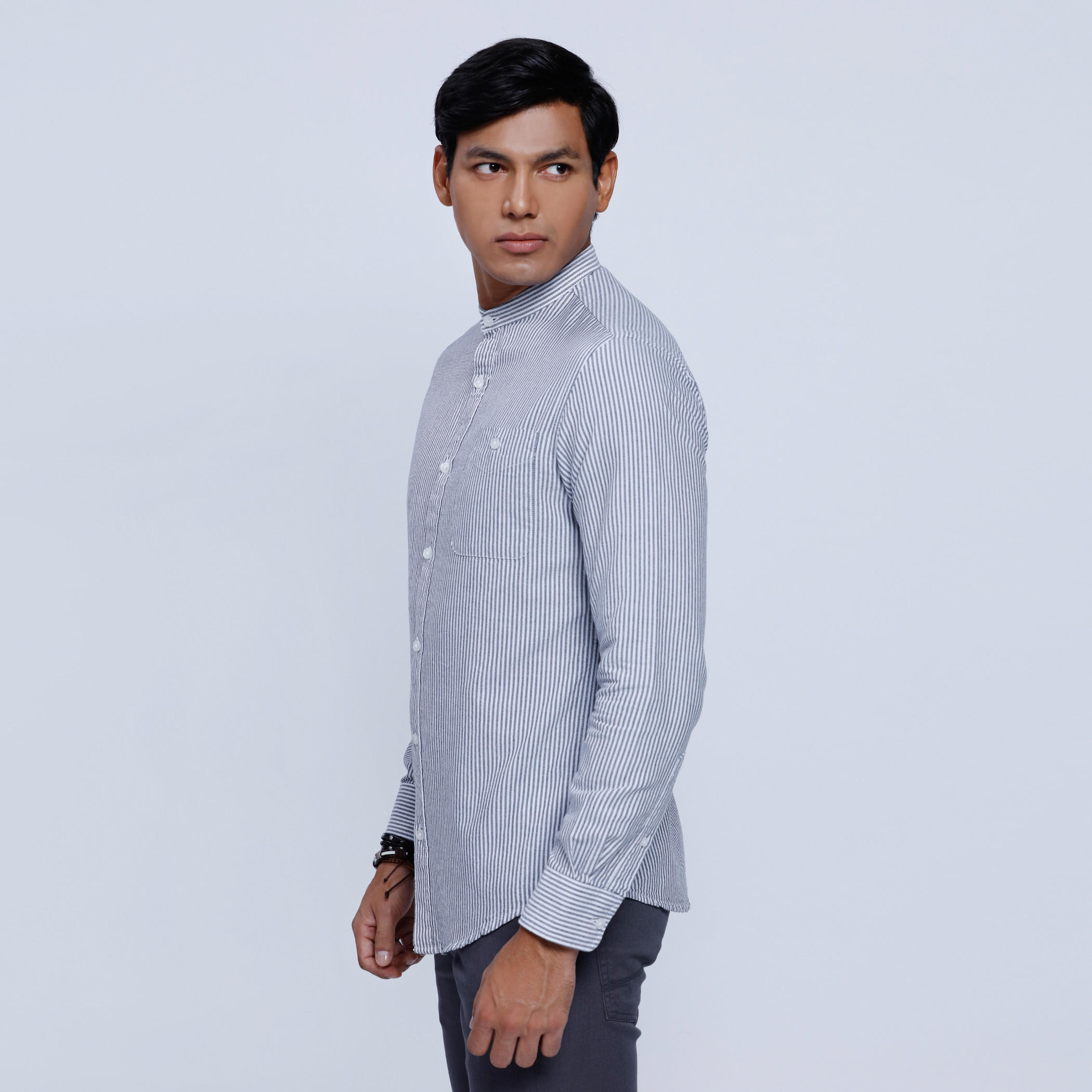 Striped Shirt with Mandarin Collar and Long Sleeves-men-clothing-shirts-image-8