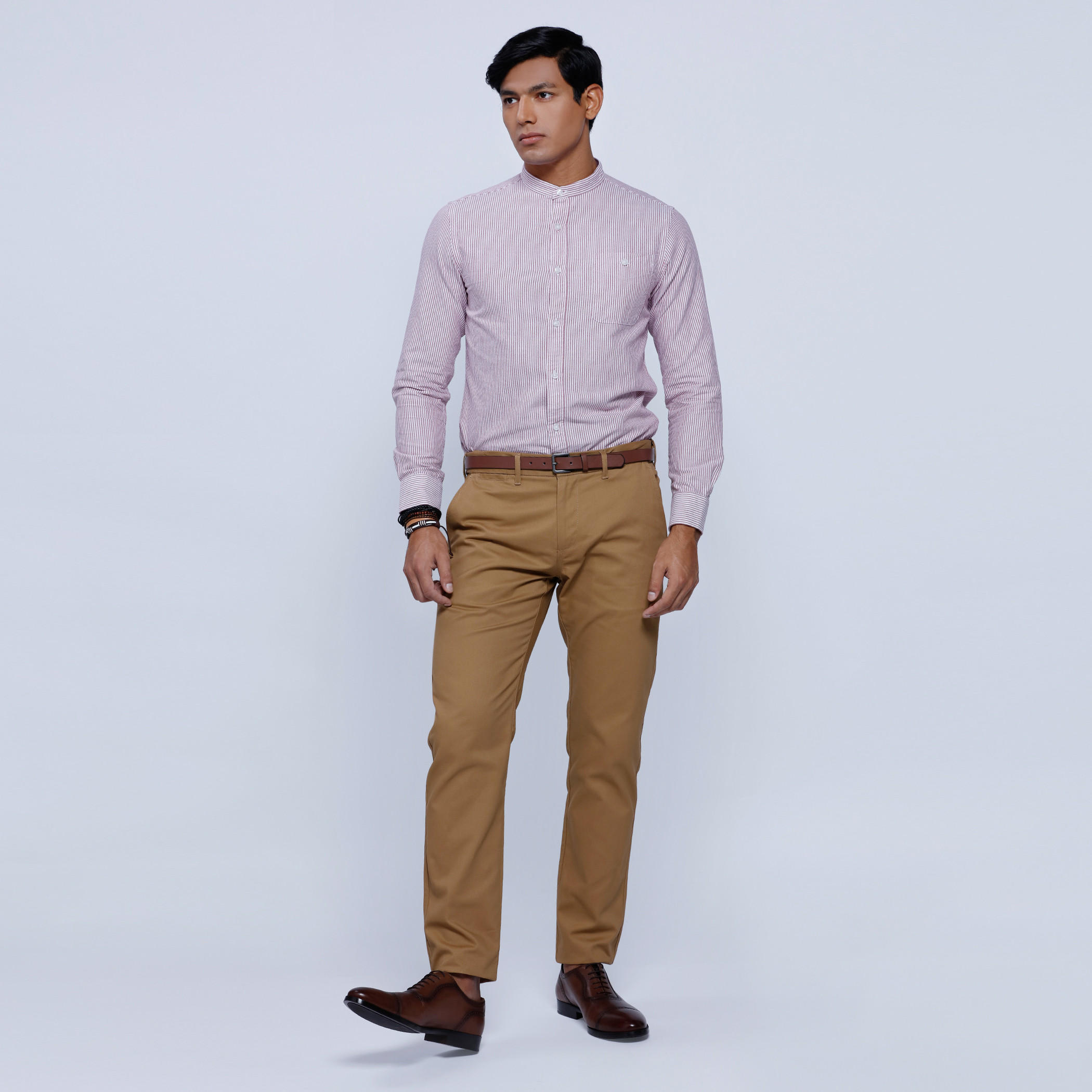 Striped Shirt with Mandarin Collar and Long Sleeves-men-clothing-shirts-image-15