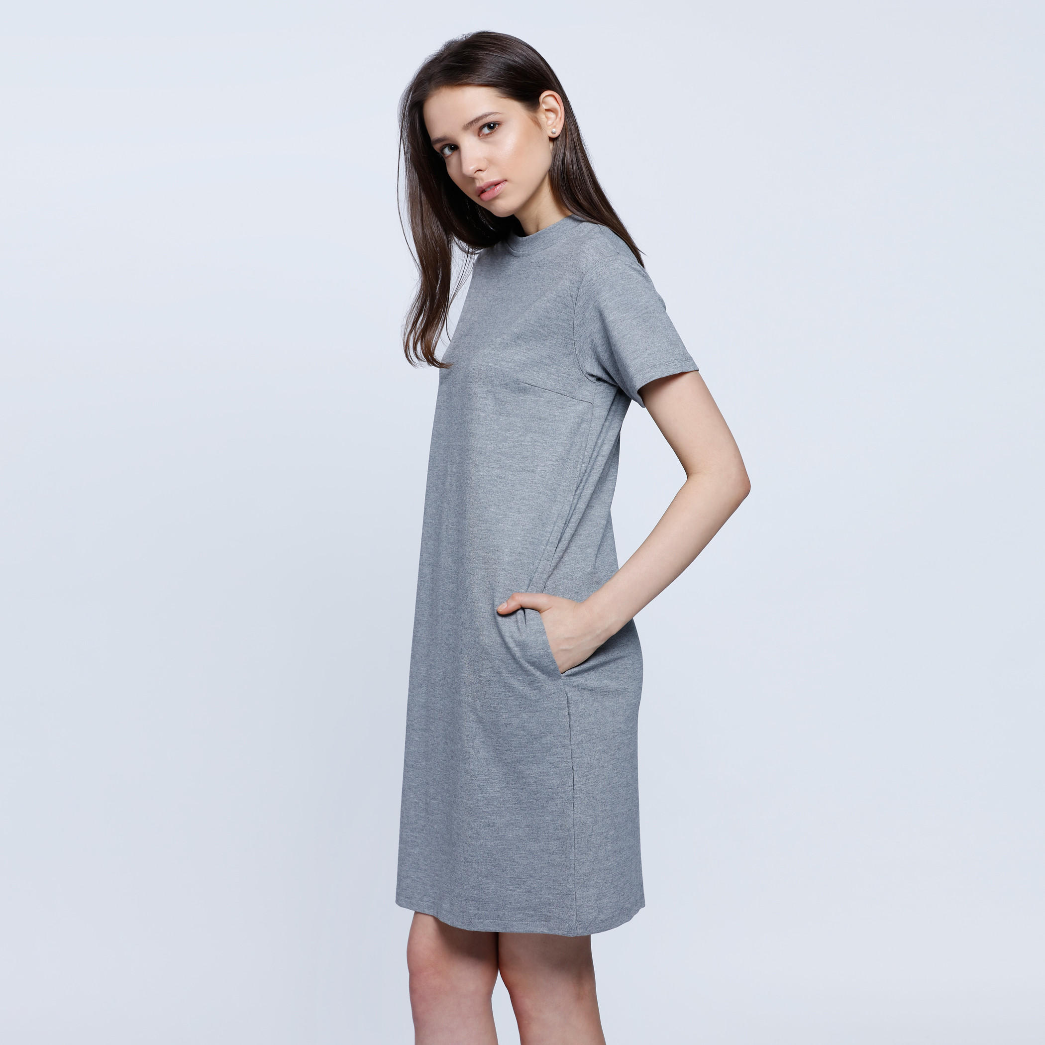 Crew Neck Dress with Short Sleeves-women-clothing-dresses-image-3
