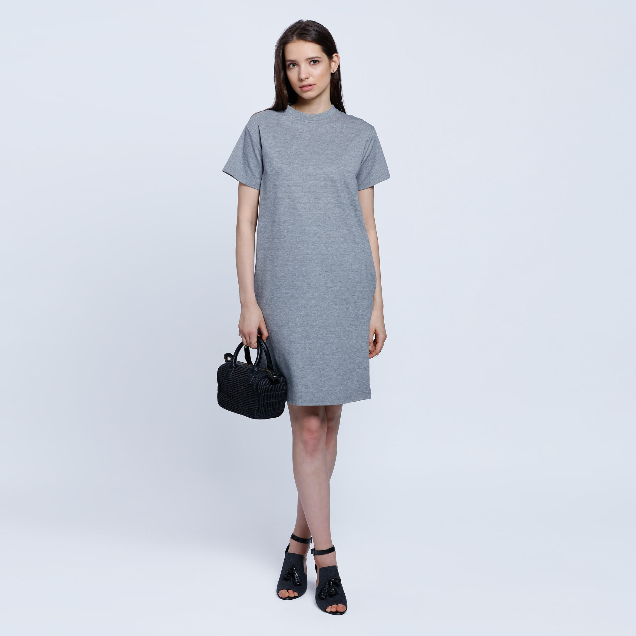 Crew Neck Dress with Short Sleeves-women-clothing-dresses-image-1