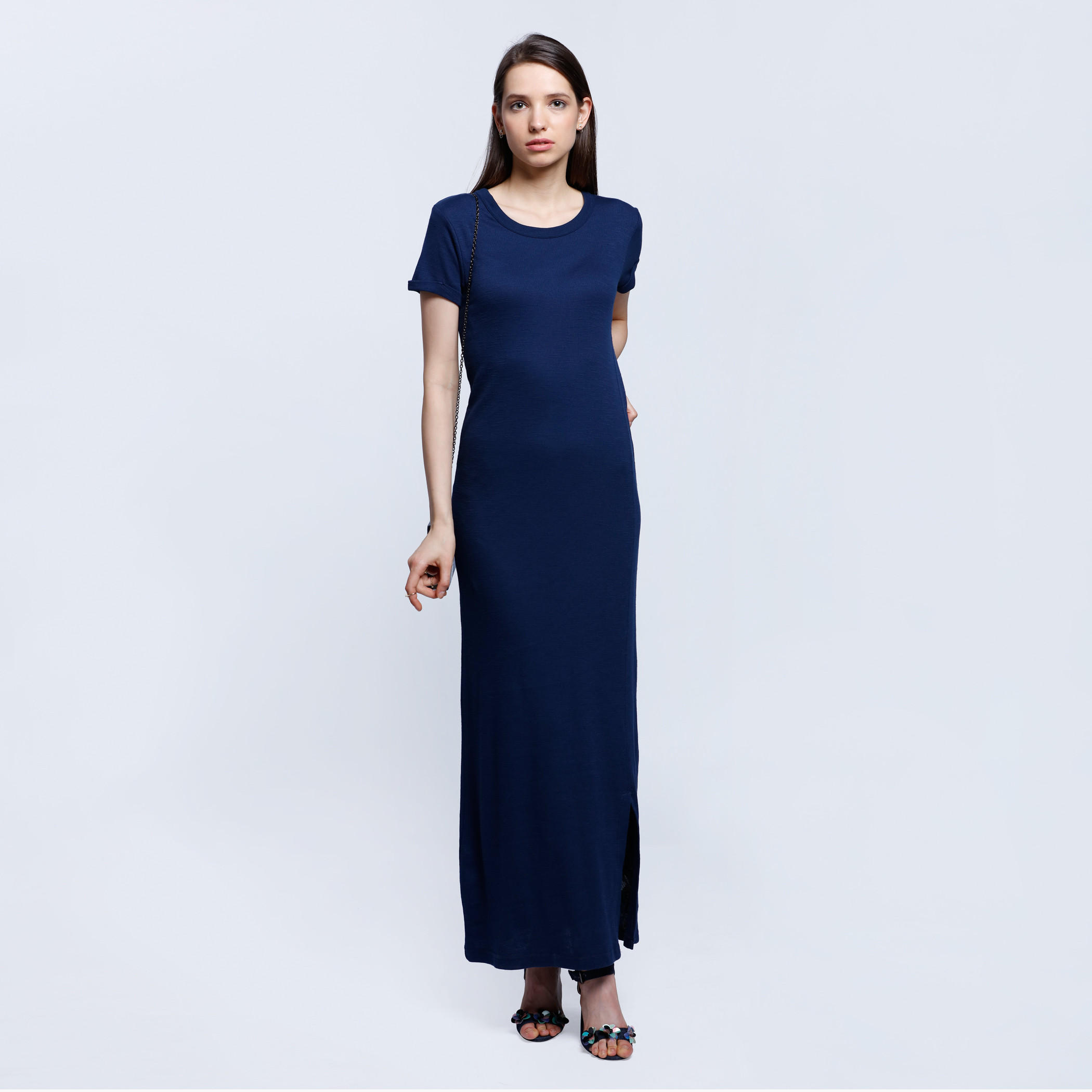 Knit Dress with Slit-women-clothing-dresses-image-1