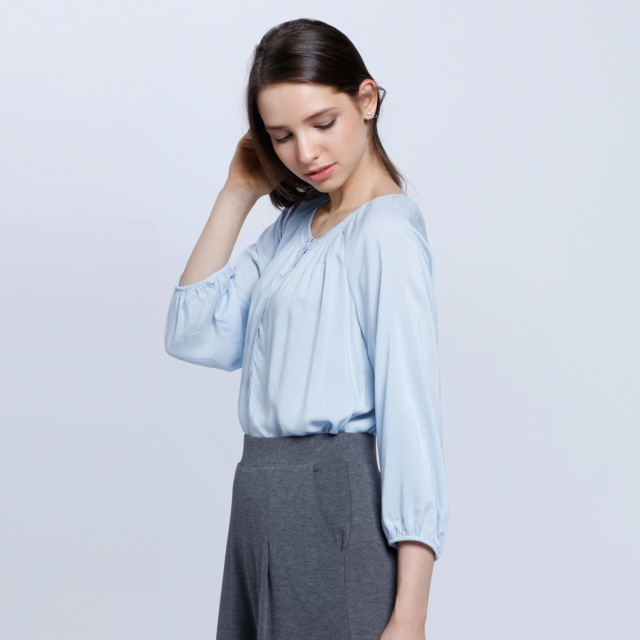 Woven Top with Henley Neck-women-clothing-shirtsandblouses-blouses-image-3