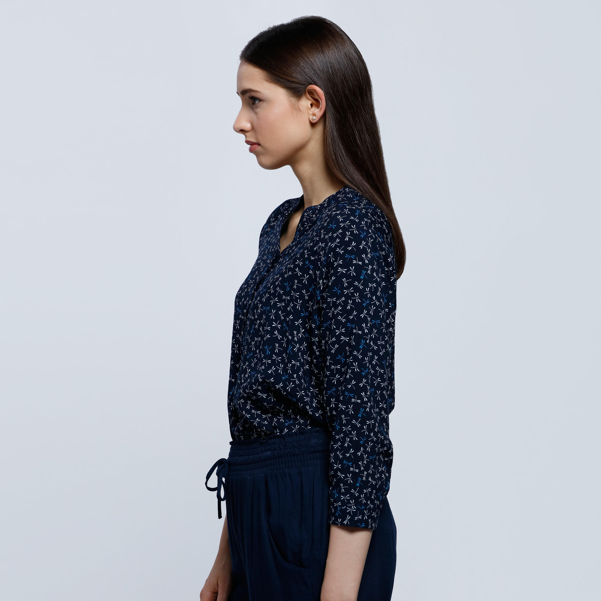Printed Top with Mandarin Collar and Long Sleeves-women-clothing-shirtsandblouses-blouses-image-3