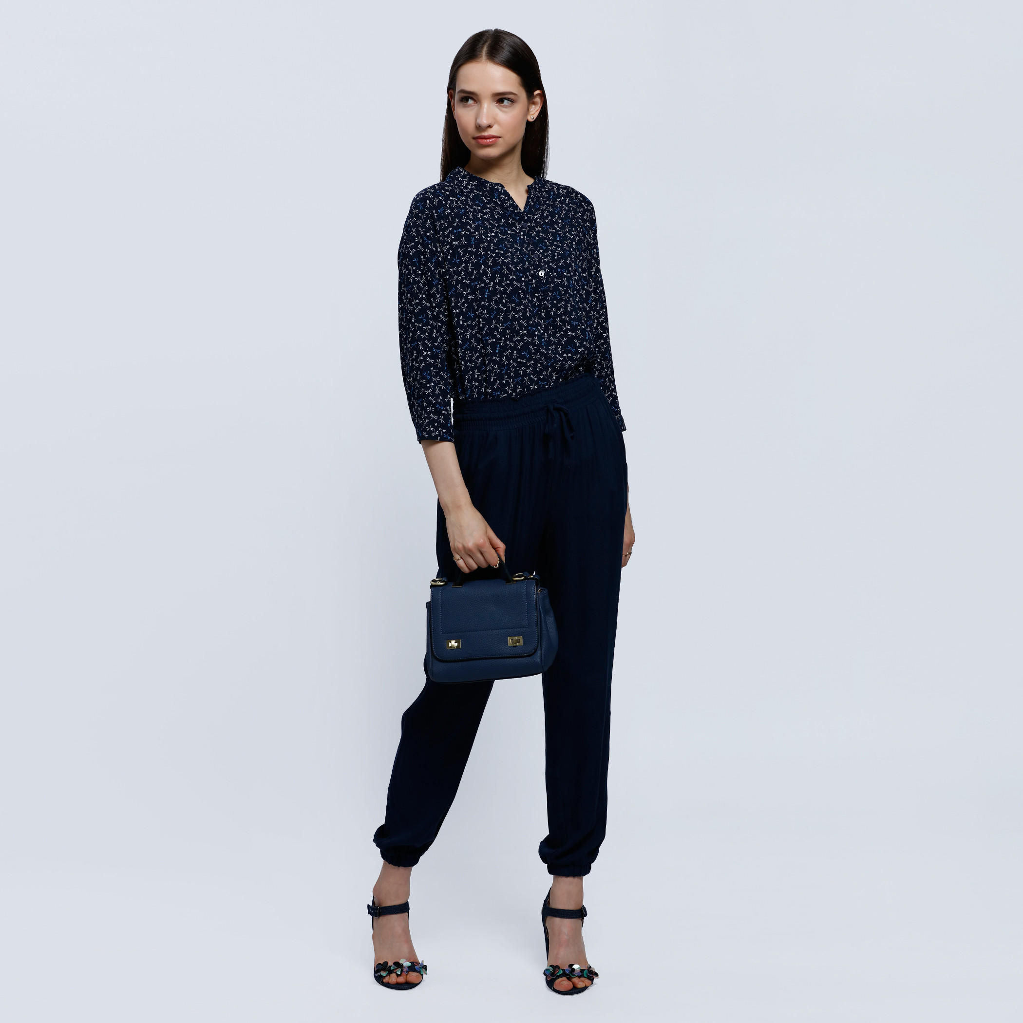 Printed Top with Mandarin Collar and Long Sleeves-women-clothing-shirtsandblouses-blouses-image-5