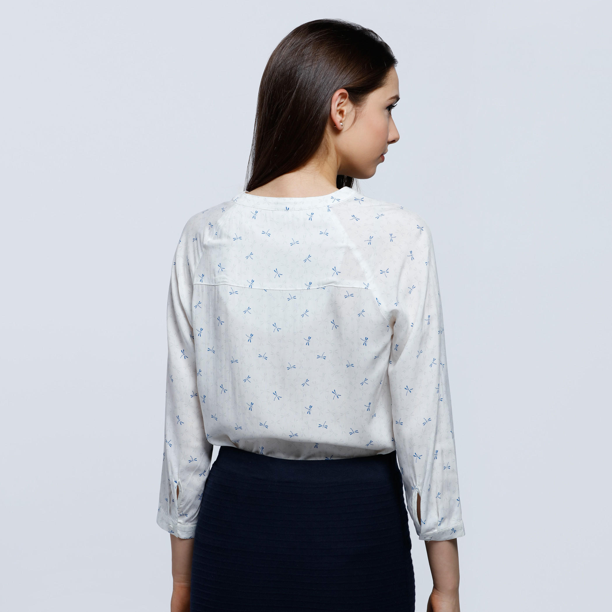Printed Top with Mandarin Collar and Long Sleeves-women-clothing-shirtsandblouses-blouses-image-2