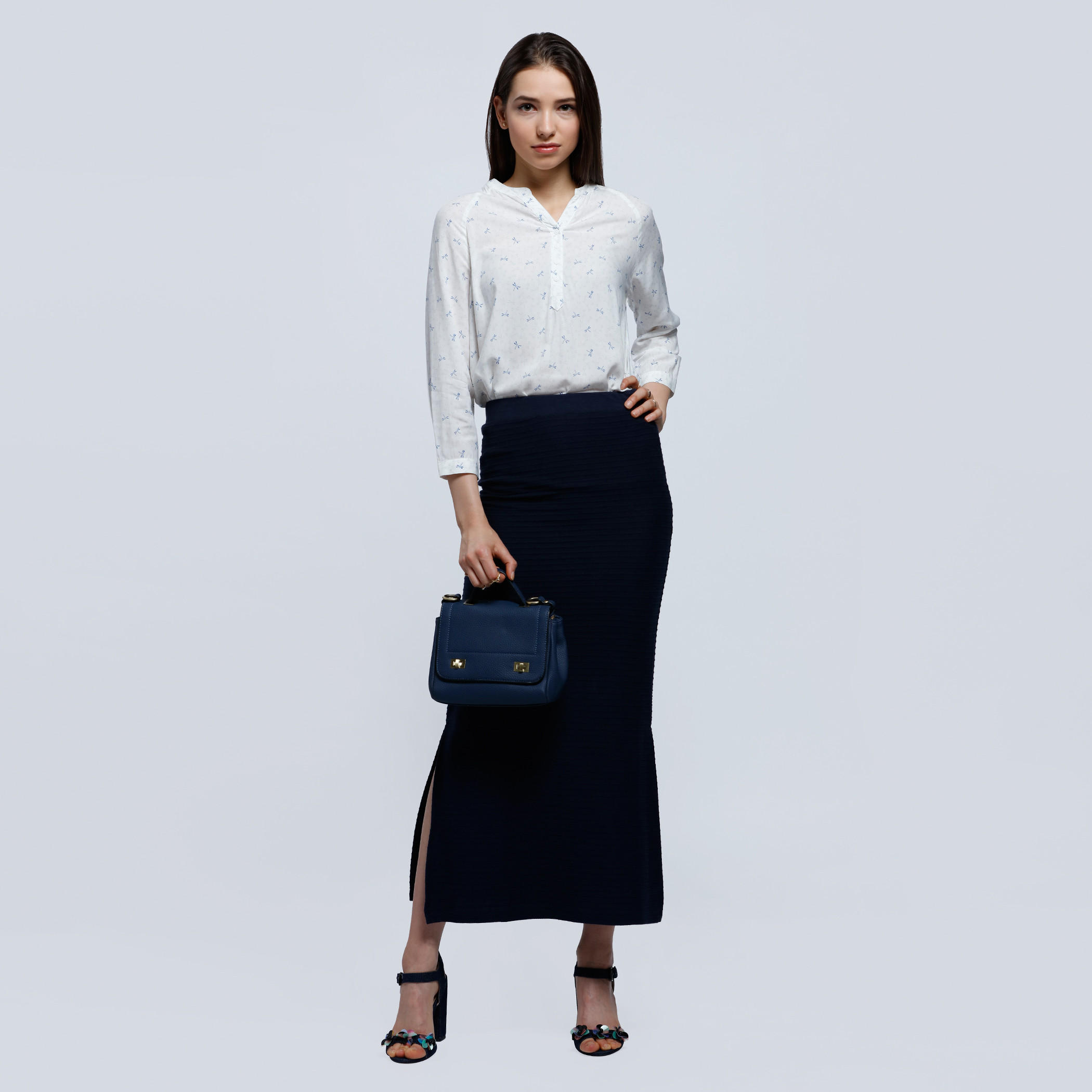 Printed Top with Mandarin Collar and Long Sleeves-women-clothing-shirtsandblouses-blouses-image-5