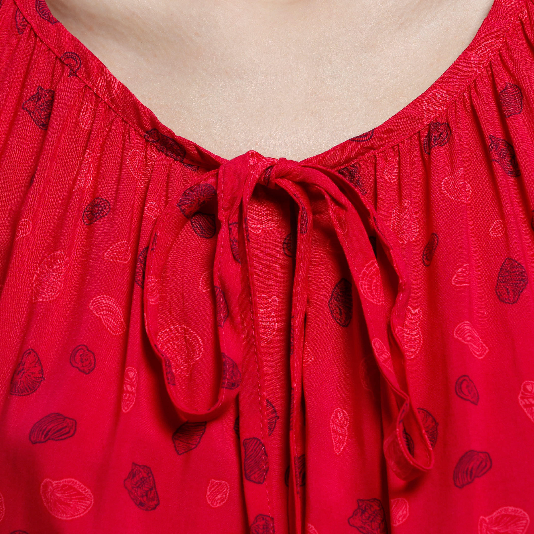 Printed Top with Tie-Up Collar and Long Sleeves-women-clothing-shirtsandblouses-blouses-image-4