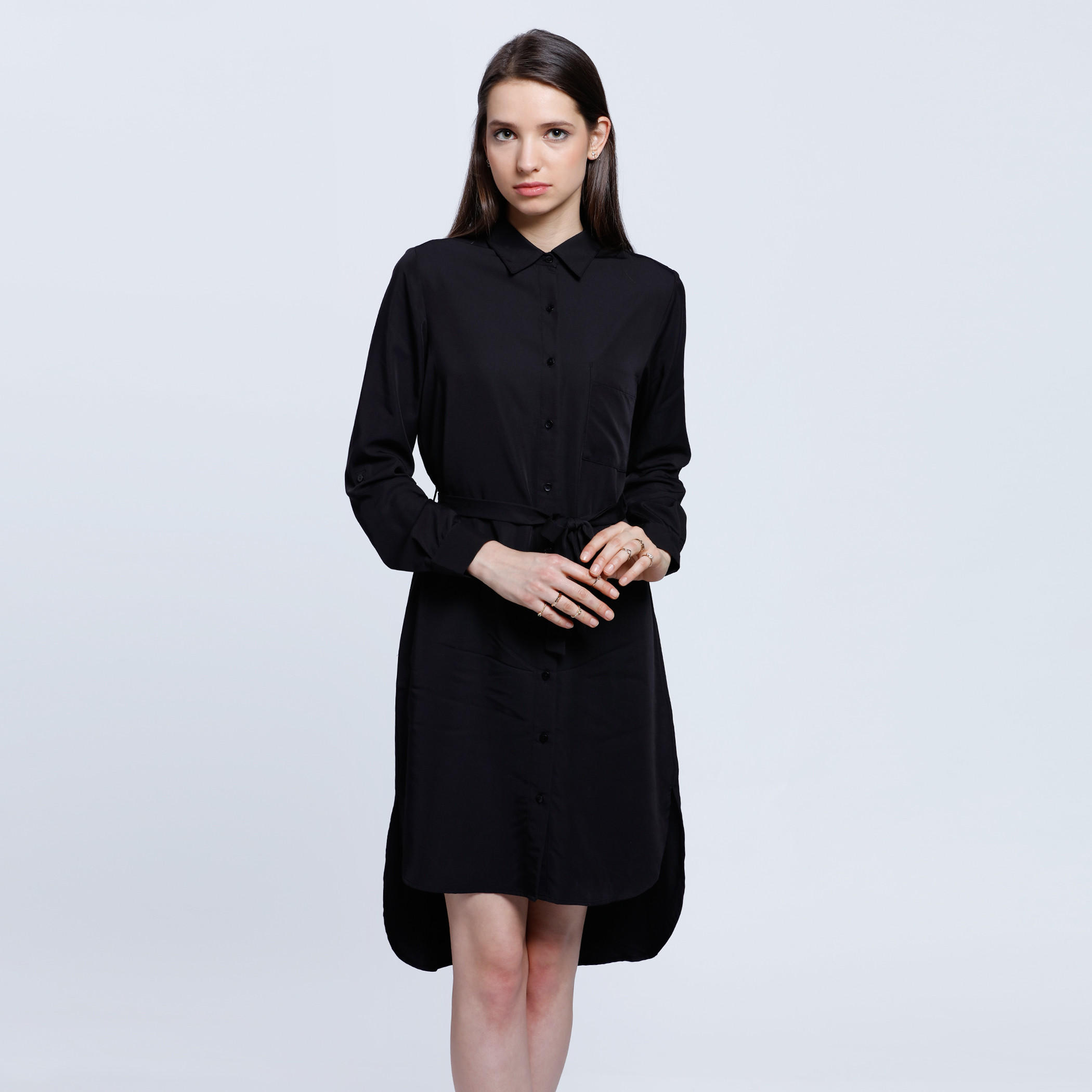 Woven Tunic Top with Long Sleeves-women-clothing-shirtsandblouses-blouses-image-1