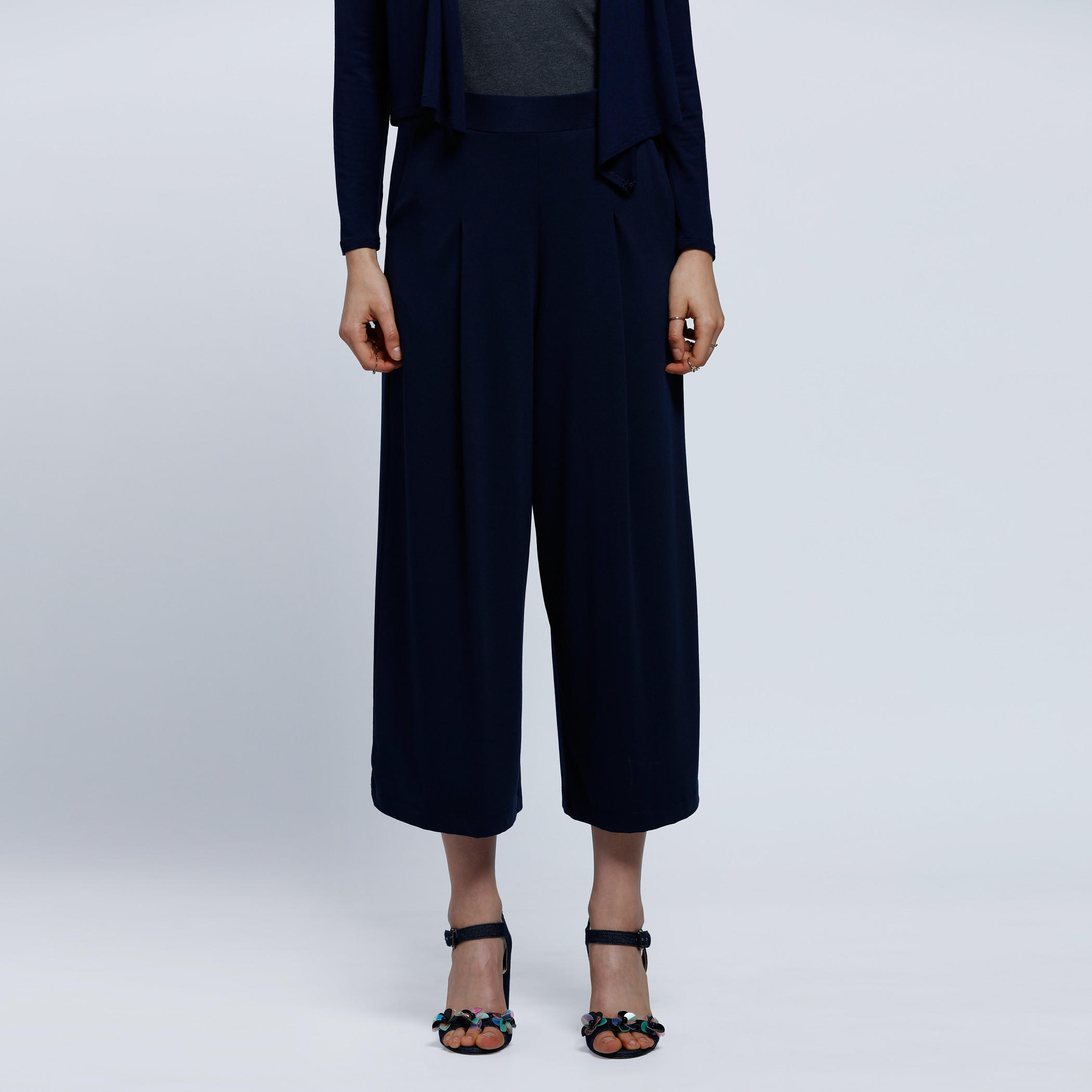Textured Palazzo Pants with Pockets-women-clothing-bottoms-trousers-image-1