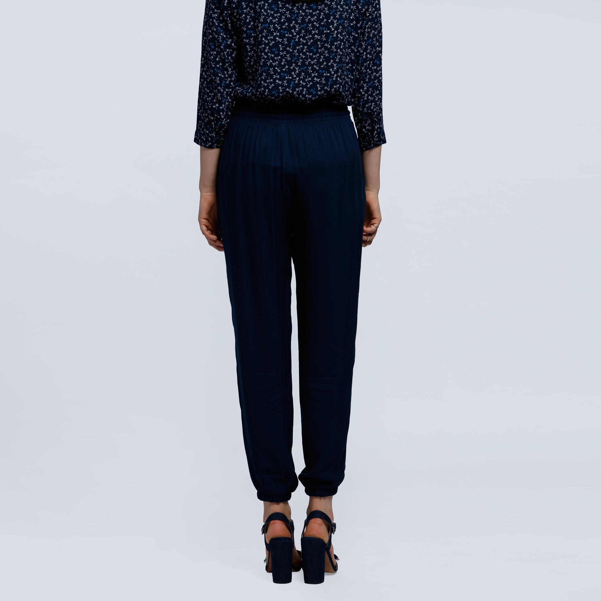Woven Harem Pants with Elasticised Cuffs-women-clothing-bottoms-trousers-image-2