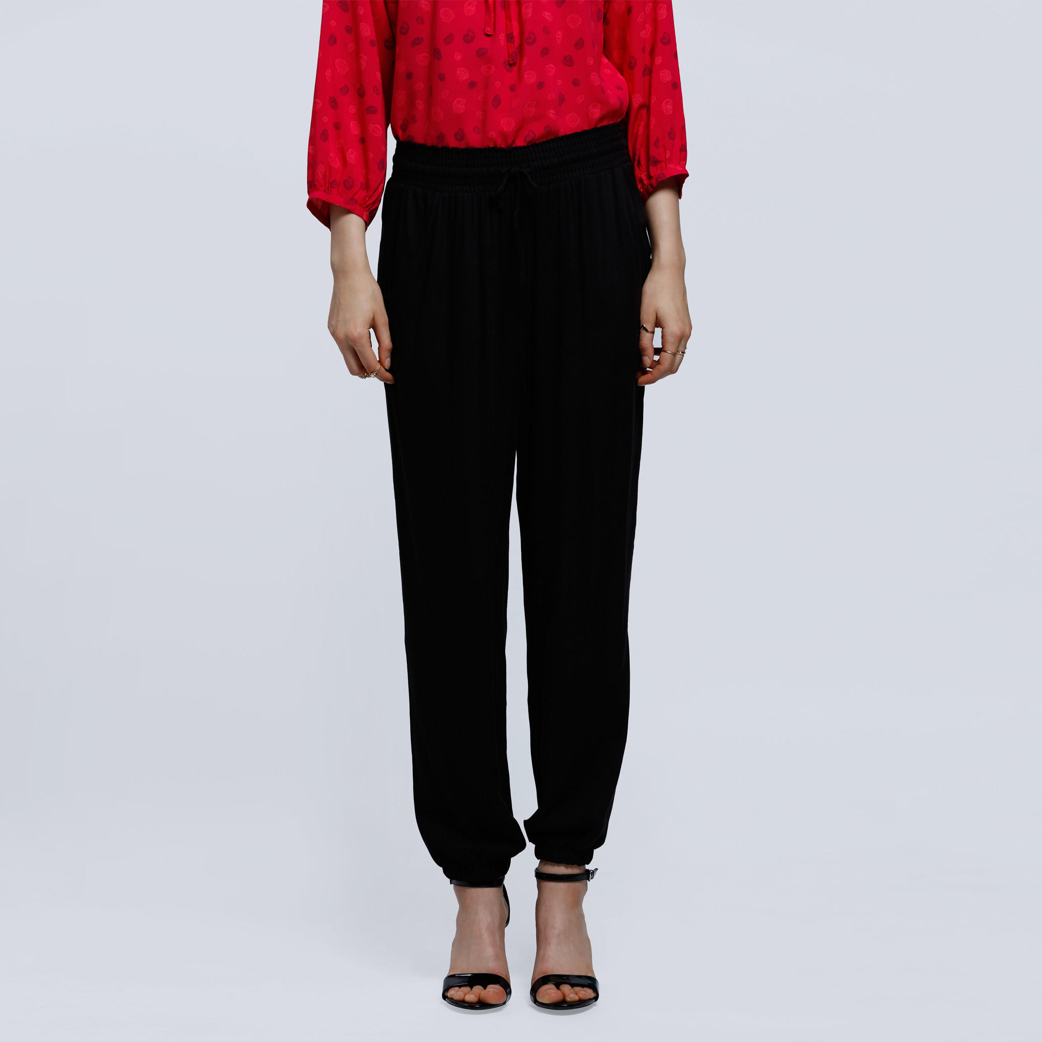 Woven Harem Pants with Elasticised Cuffs-women-clothing-bottoms-trousers-image-6