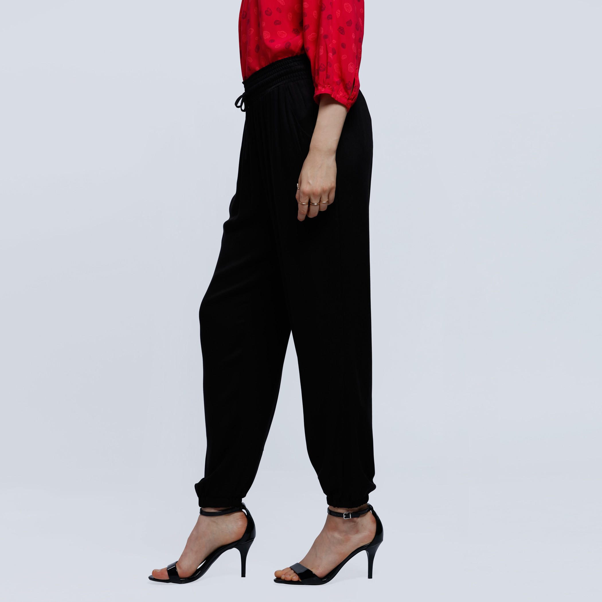 Woven Harem Pants with Elasticised Cuffs-women-clothing-bottoms-trousers-image-8