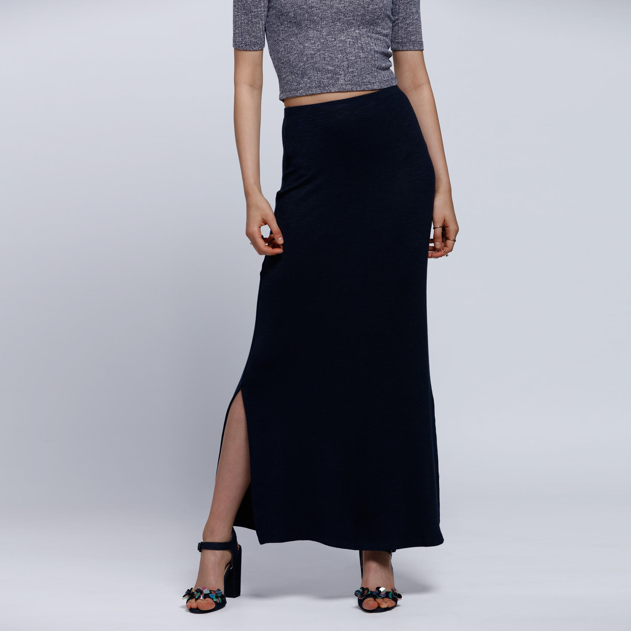 Maxi Skirt with Side Slit-women-clothing-bottoms-skirts-image-1