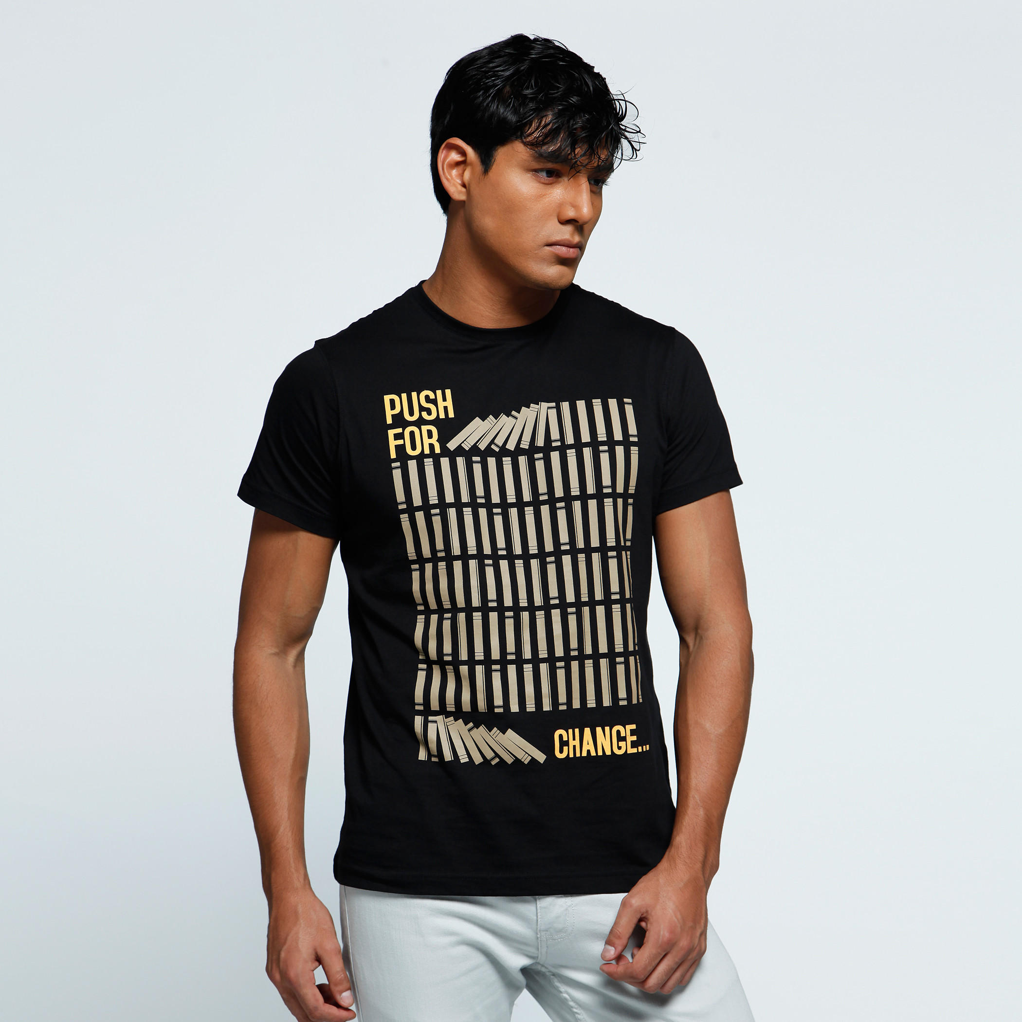 Printed T-Shirt with Crew Neck and Short Sleeves-men-clothing-tshirtsandpolos-tshirts-image-1