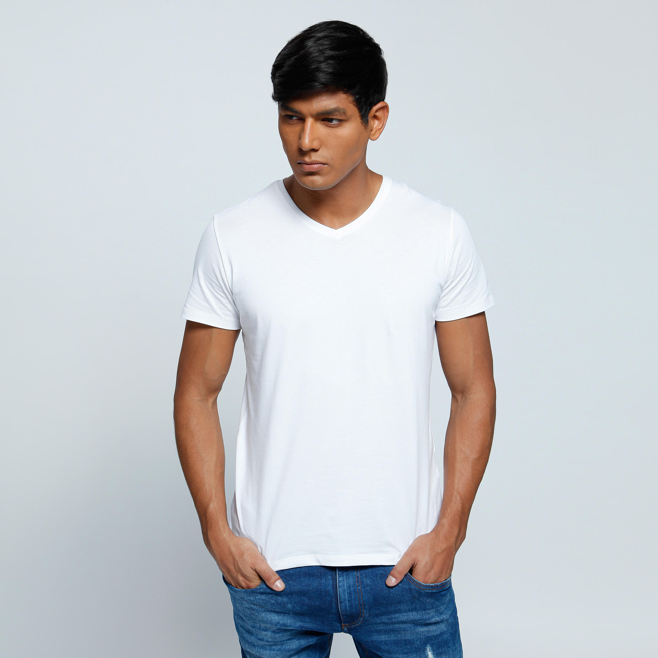 V-Neck T-Shirt with Short Sleeves-men-clothing-tshirtsandpolos-tshirts-image-1