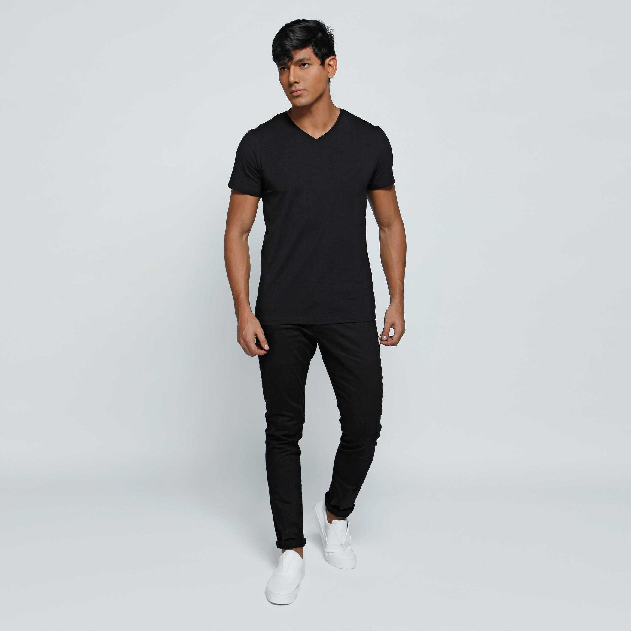 V-Neck T-Shirt with Short Sleeves-men-clothing-tshirtsandpolos-tshirts-image-1