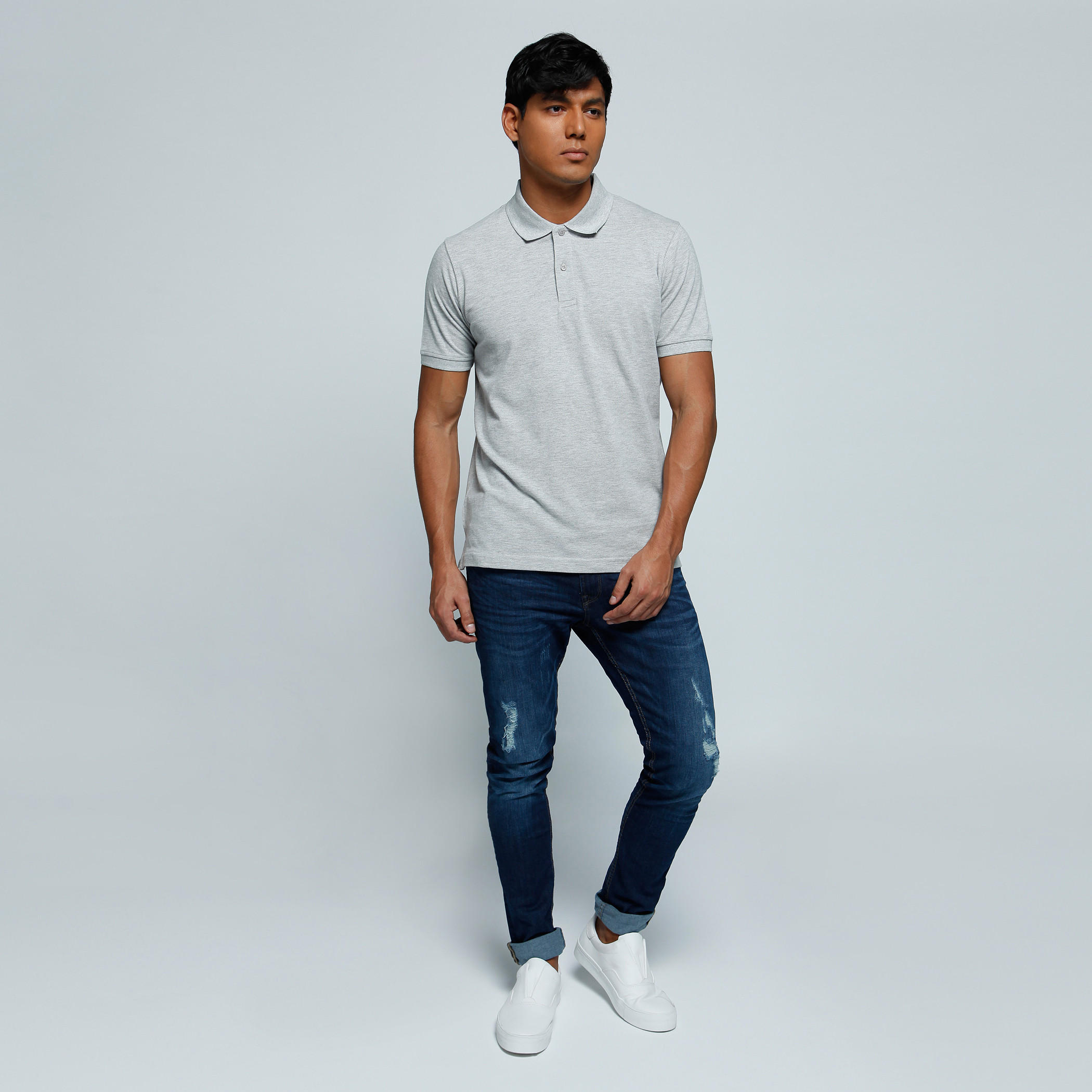 Polo Neck T-Shirt with Short Sleeves-men-clothing-tshirtsandpolos-polos-image-1
