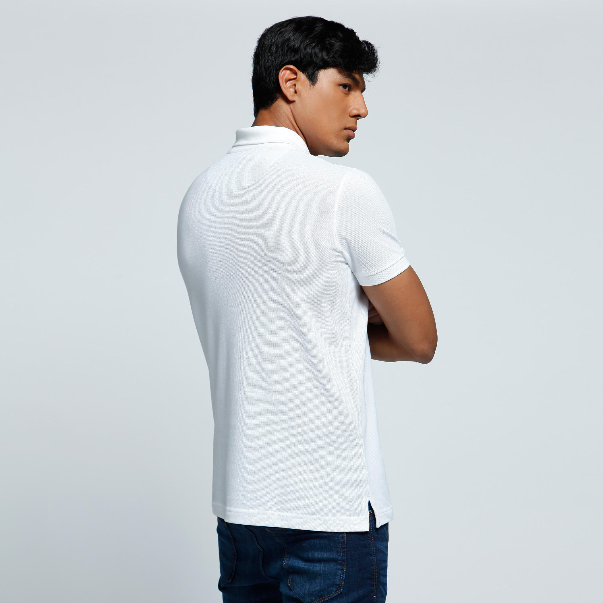 Polo Neck T-Shirt with Short Sleeves-men-clothing-tshirtsandpolos-tshirts-image-2