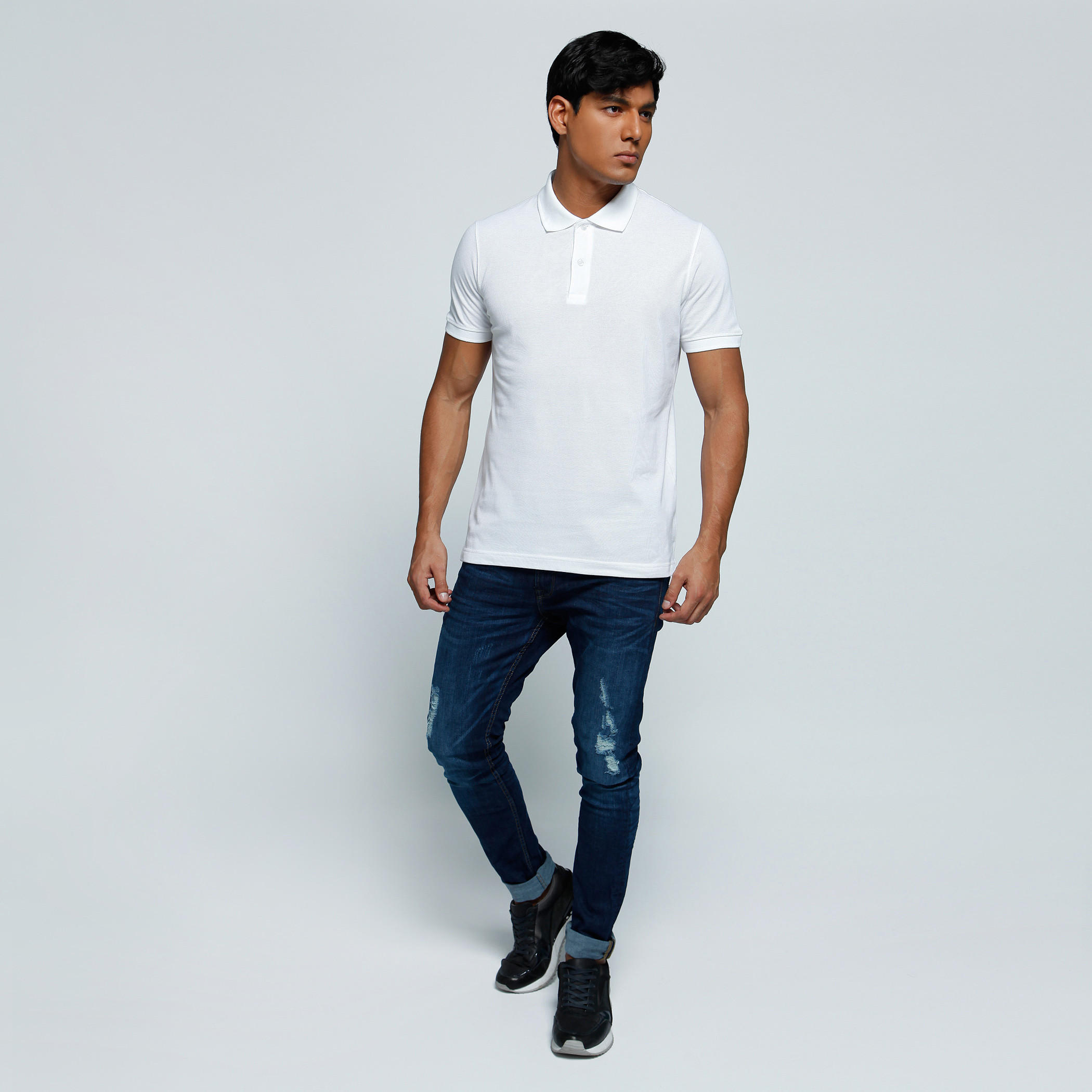 Polo Neck T-Shirt with Short Sleeves-men-clothing-tshirtsandpolos-tshirts-image-5