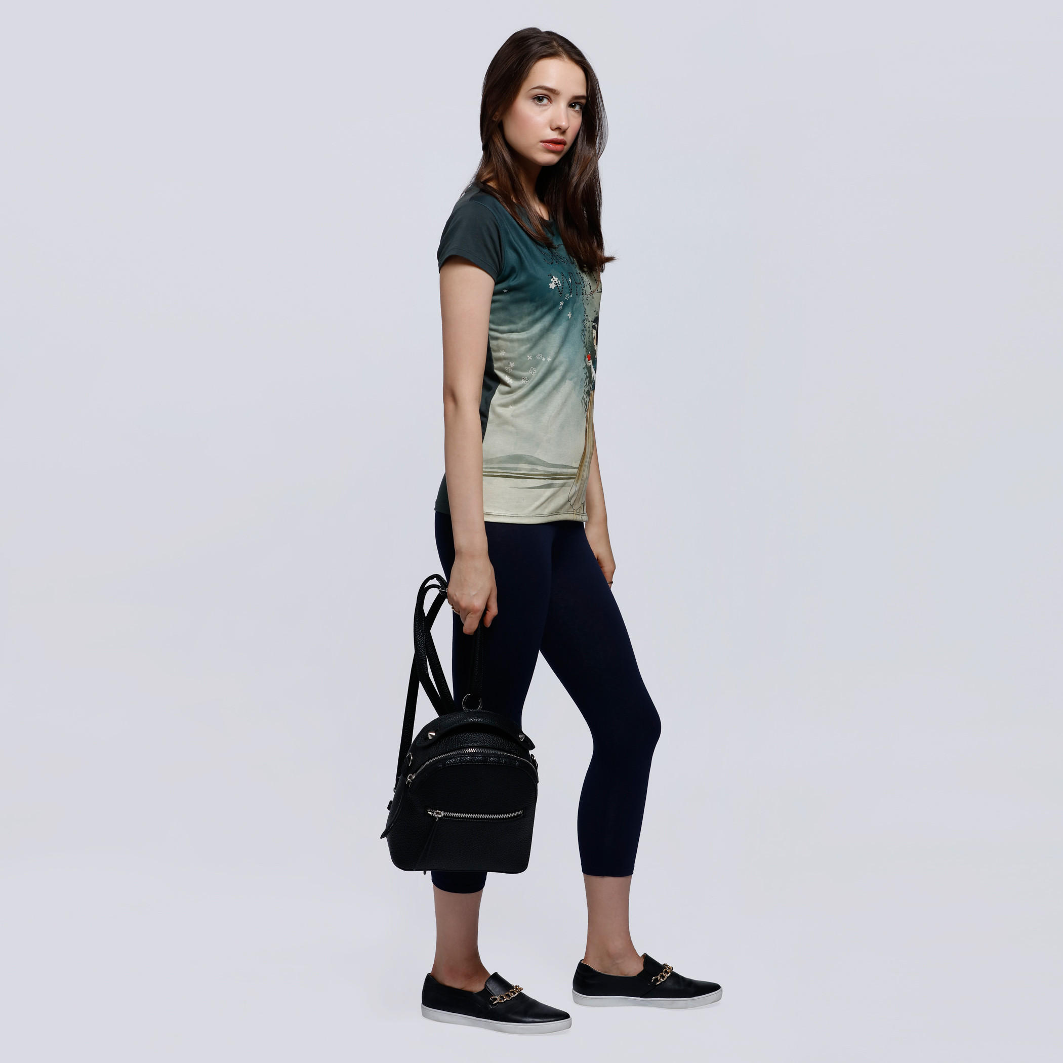 Cropped Leggings with Elasticised Waistband -women-clothing-bottoms-leggings-image-5