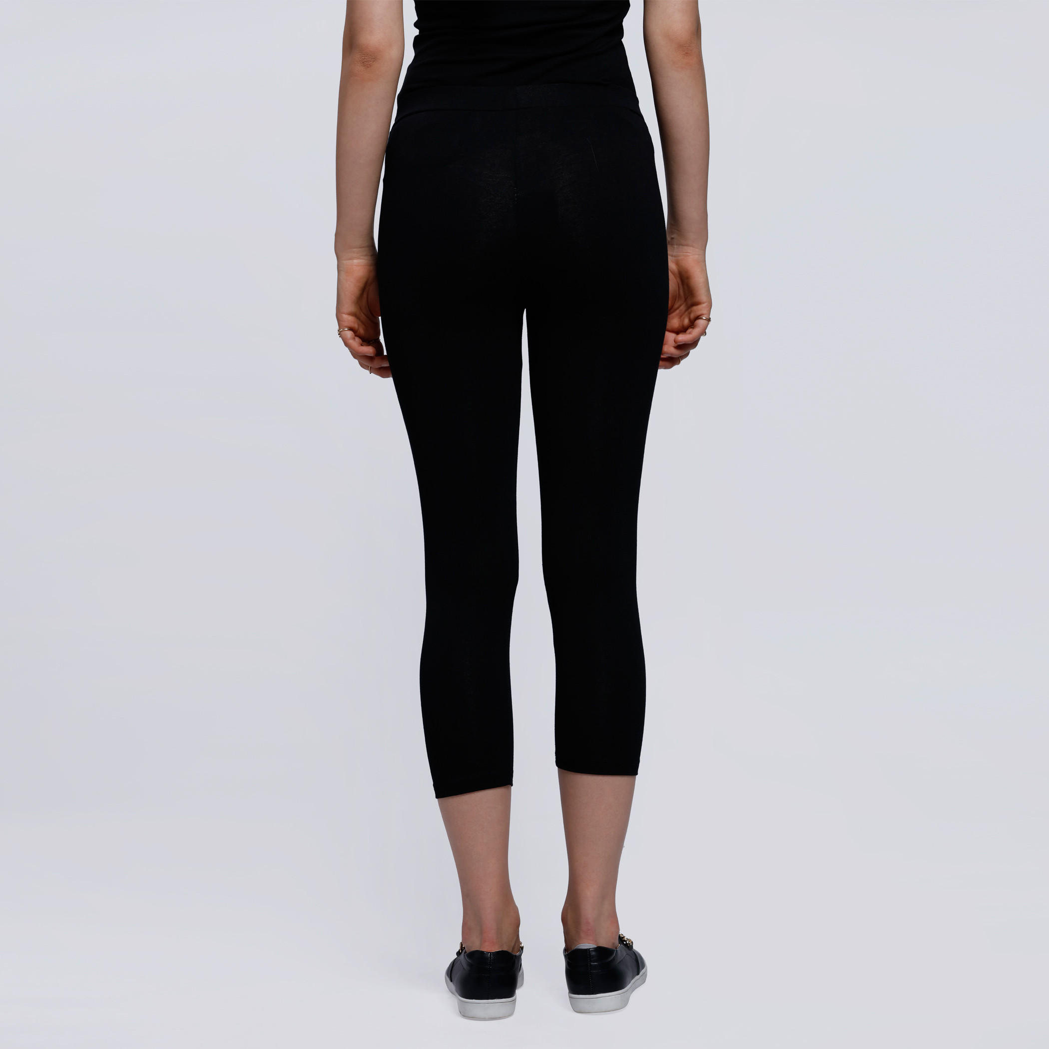 Knee Length Leggings with Elasticised Waistband-women-clothing-bottoms-leggings-image-2