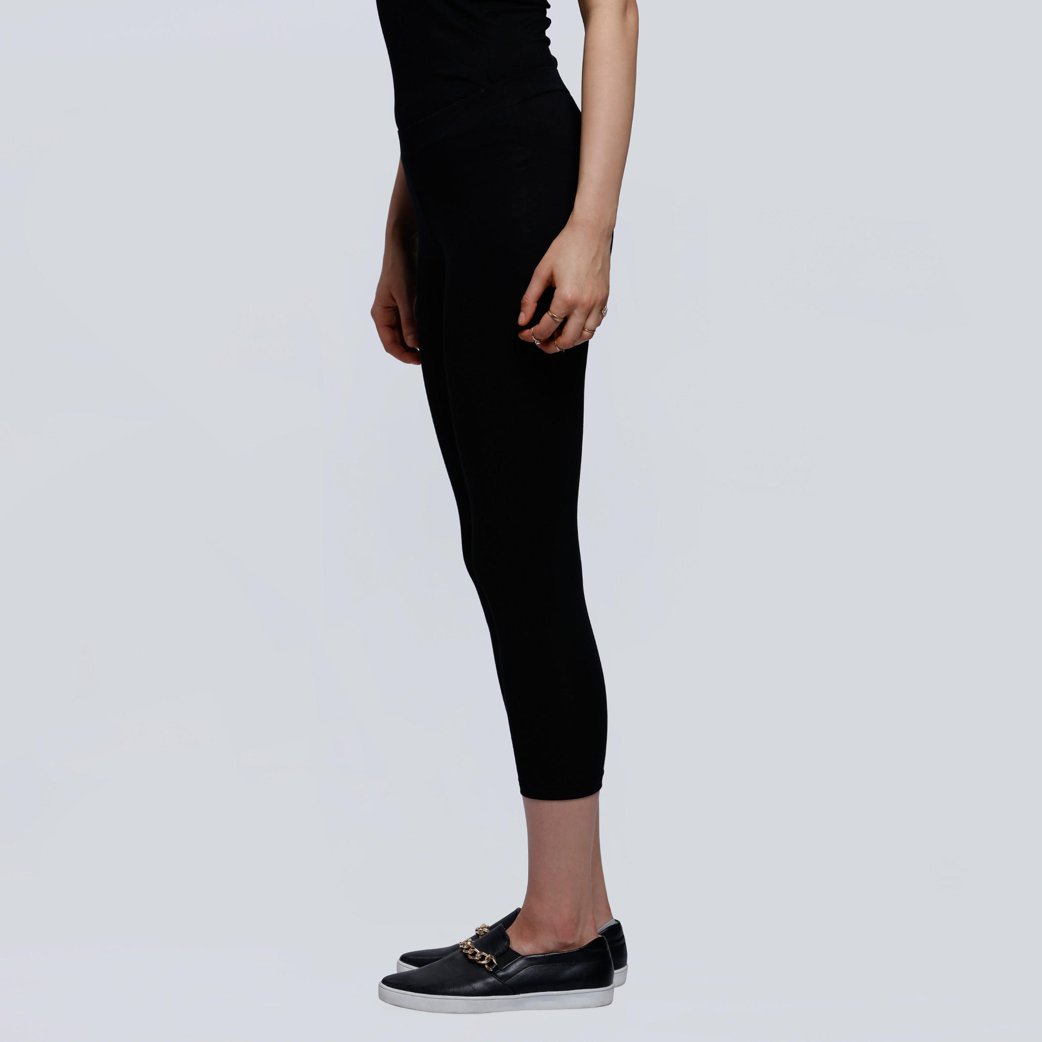 Knee Length Leggings with Elasticised Waistband-women-clothing-bottoms-leggings-image-3