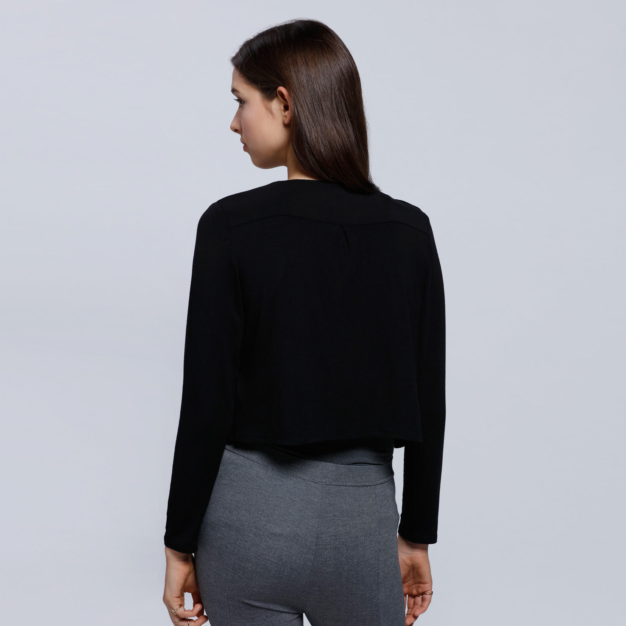 Bolero Jacket with Long Sleeves -women-winterwear-cardigansandjumpers-cardigans-image-2