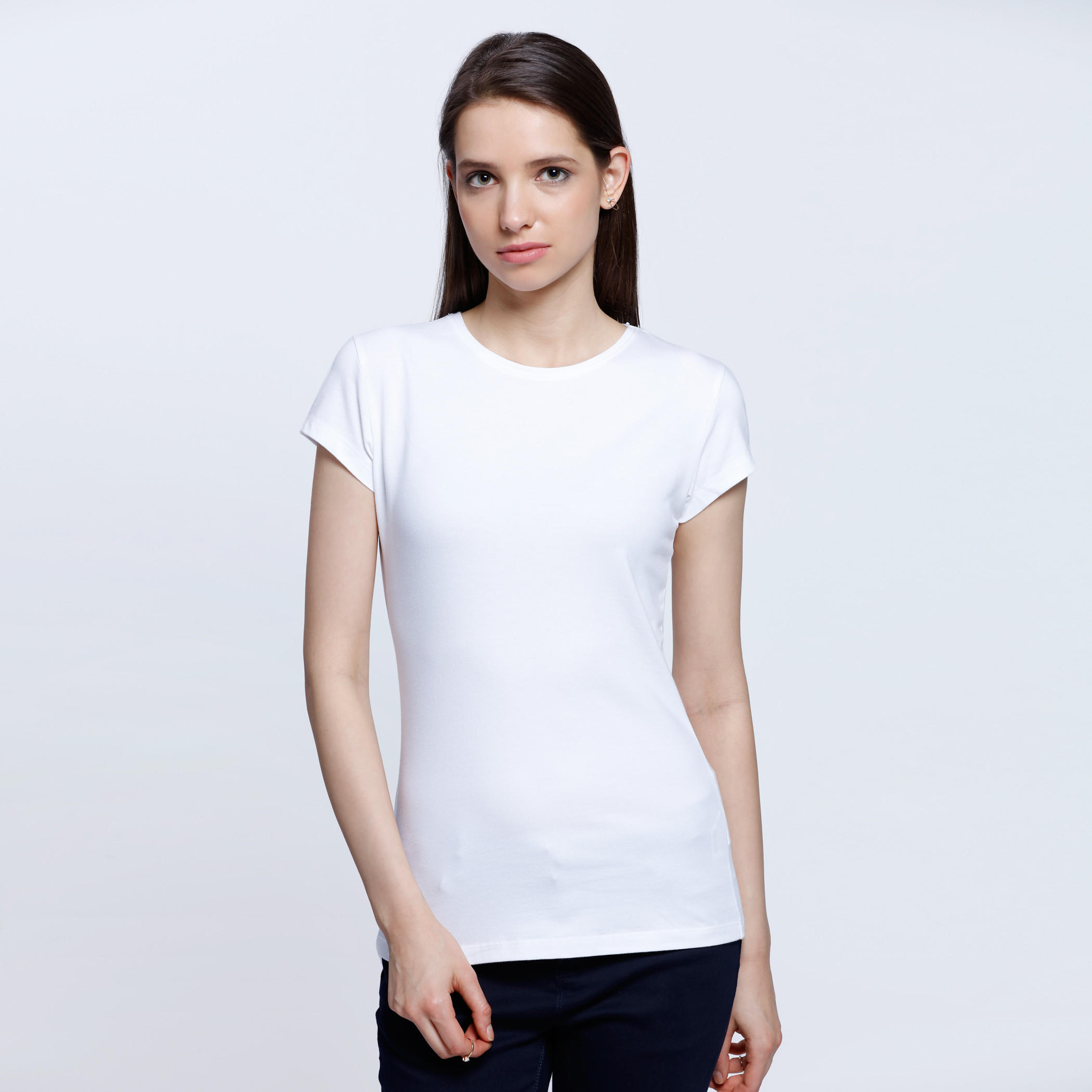 Solid Round Neck T-shirt-women-clothing-tshirts-image-1