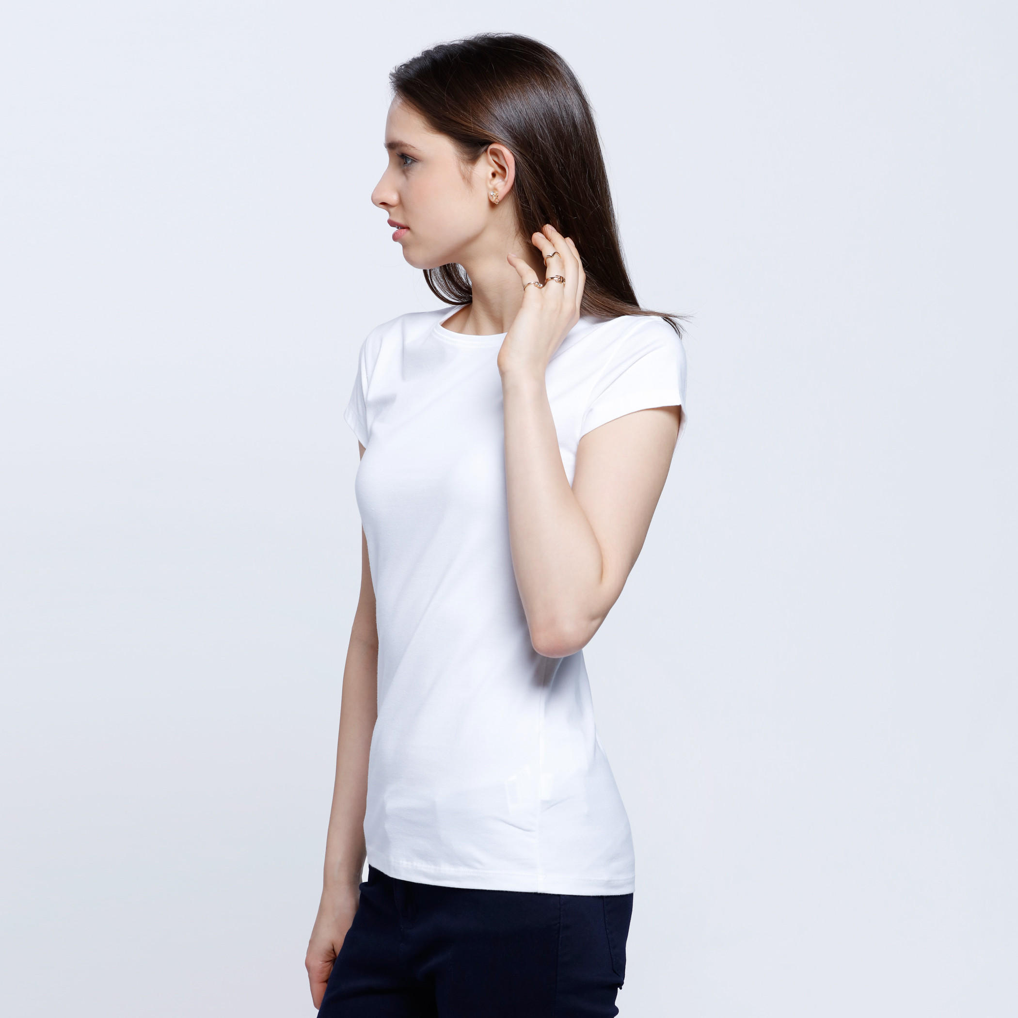 Solid Round Neck T-shirt-women-clothing-tshirts-image-3