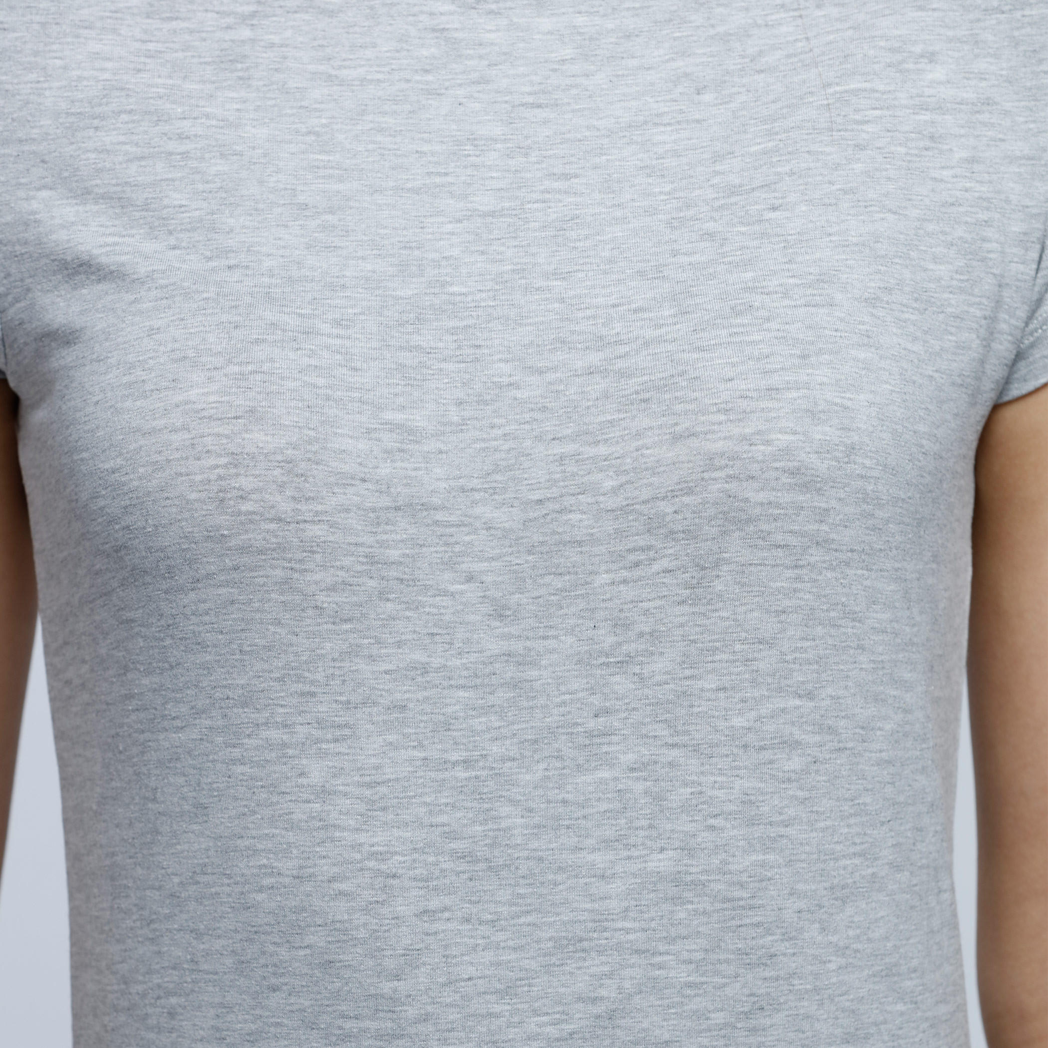 Melange T-Shirt with Round Neck and Short Sleeves-women-clothing-tshirts-image-4