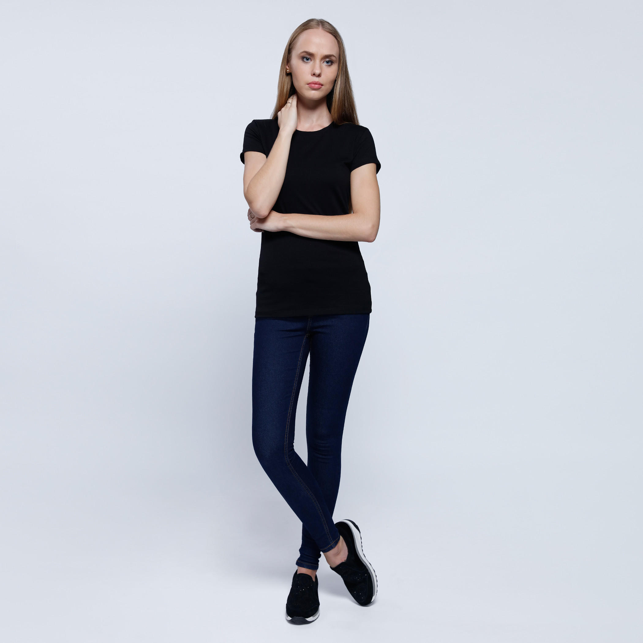 Crew Neck Top with Short Sleeves-women-clothing-tshirts-image-1
