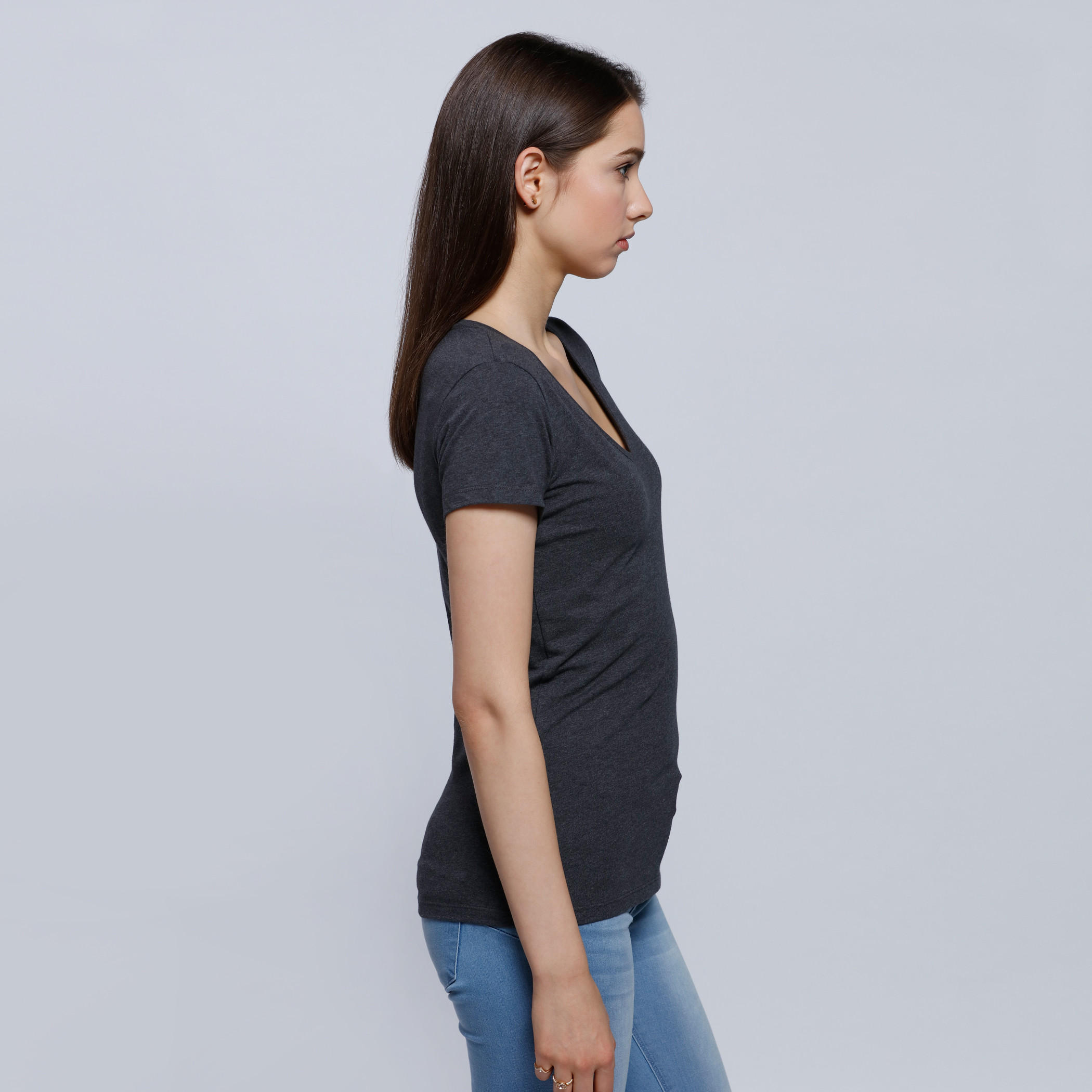 V-Neck T-Shirt with Short Sleeves -women-clothing-tshirts-image-3