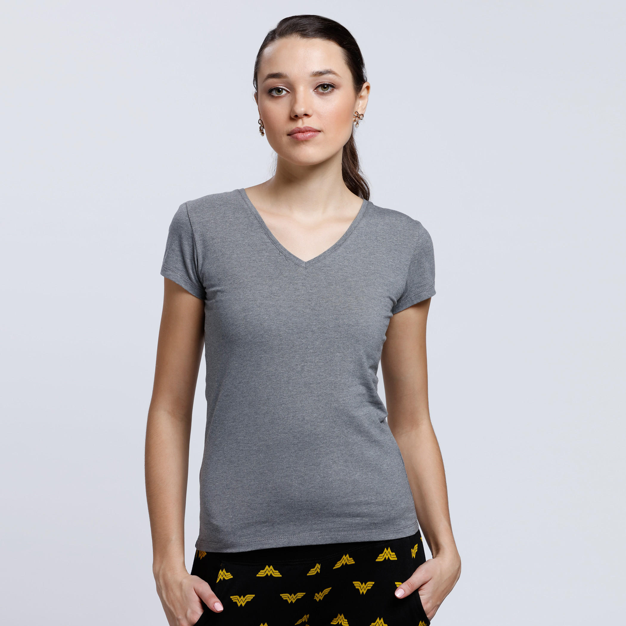 Short Sleeves T-Shirt with V-Neck-women-clothing-tshirts-image-1