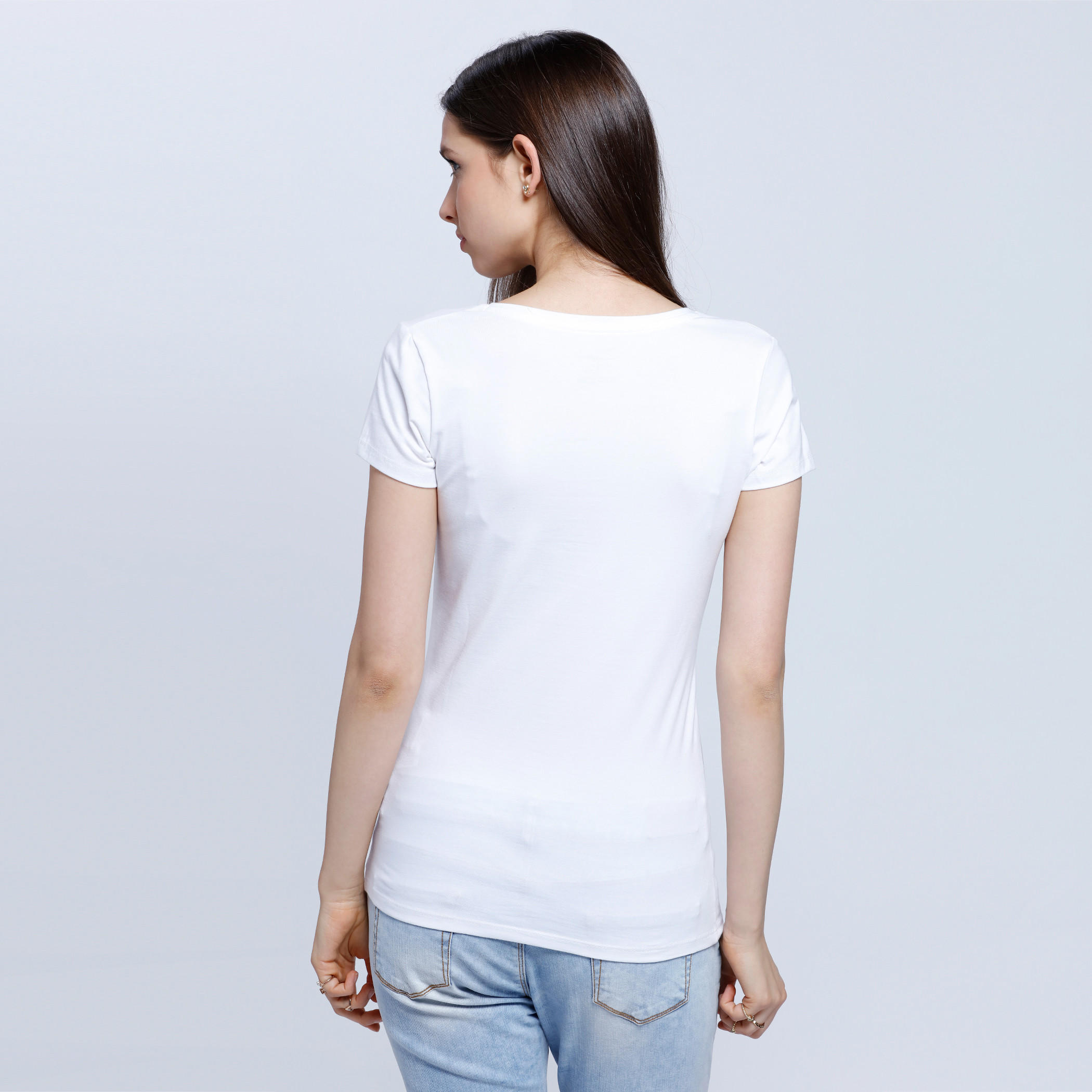 Solid V-neck T-shirt-women-clothing-tshirts-image-2